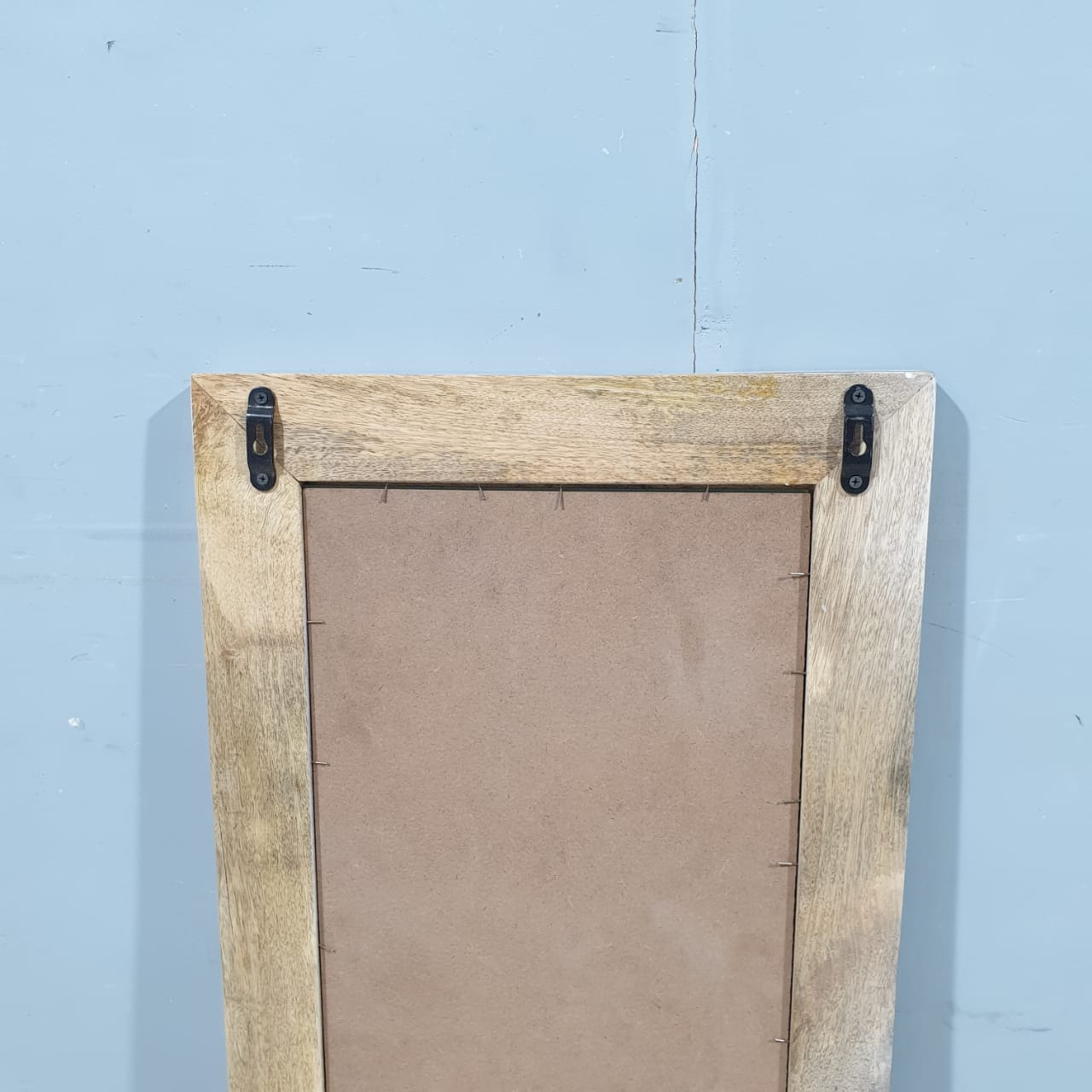 Handmade Indian Wooden Mirror Frame - Carved Whitewash Design 45x3x80cm - Boho Wall Decor for Bedroom, Living Room & Entryway