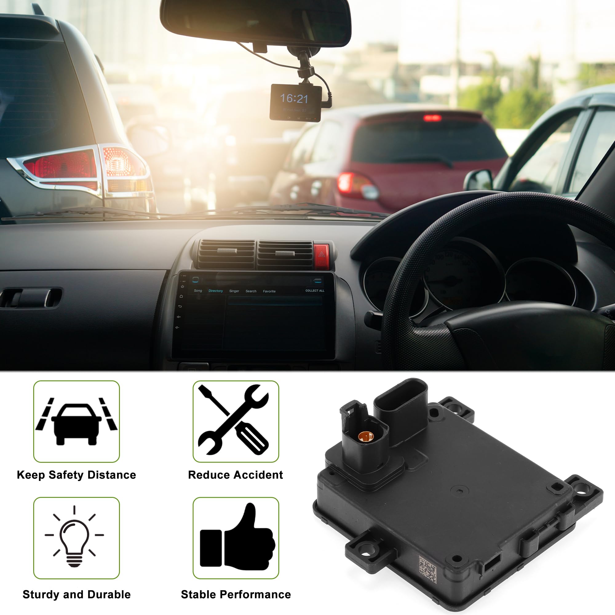 Nissan Pathfinder 2022-2023 Cruise Control Distance Radar Sensor - Black Automotive Module (Plastic/Metal) | OEM Replacement Part | Perfect for Highway Driving & Adaptive Cruise Control Systems