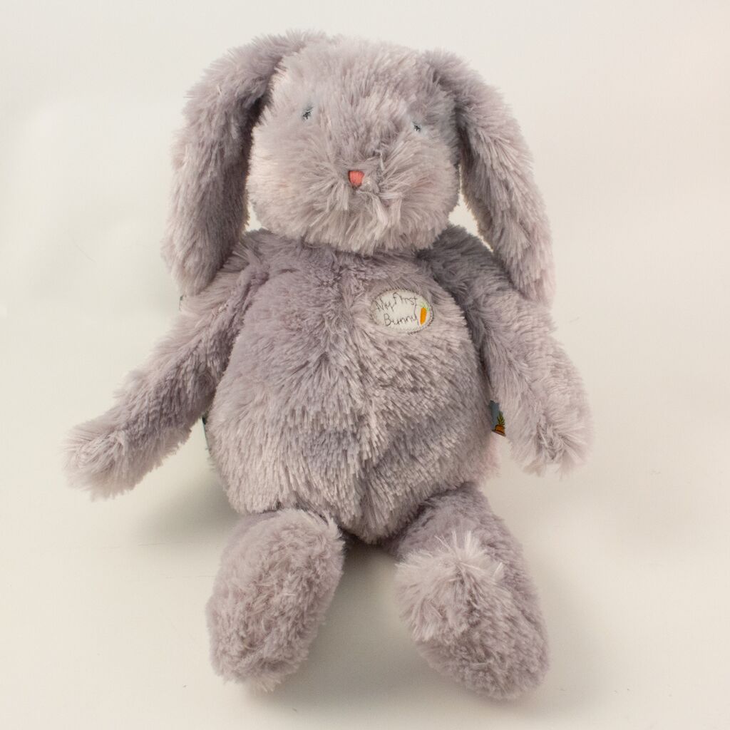 My First Bunny Light Grey Plush Toy - Carrots Collection | Soft Stuffed Animal for Kids, Perfect for Nursery Decor, Gifts & Cuddling