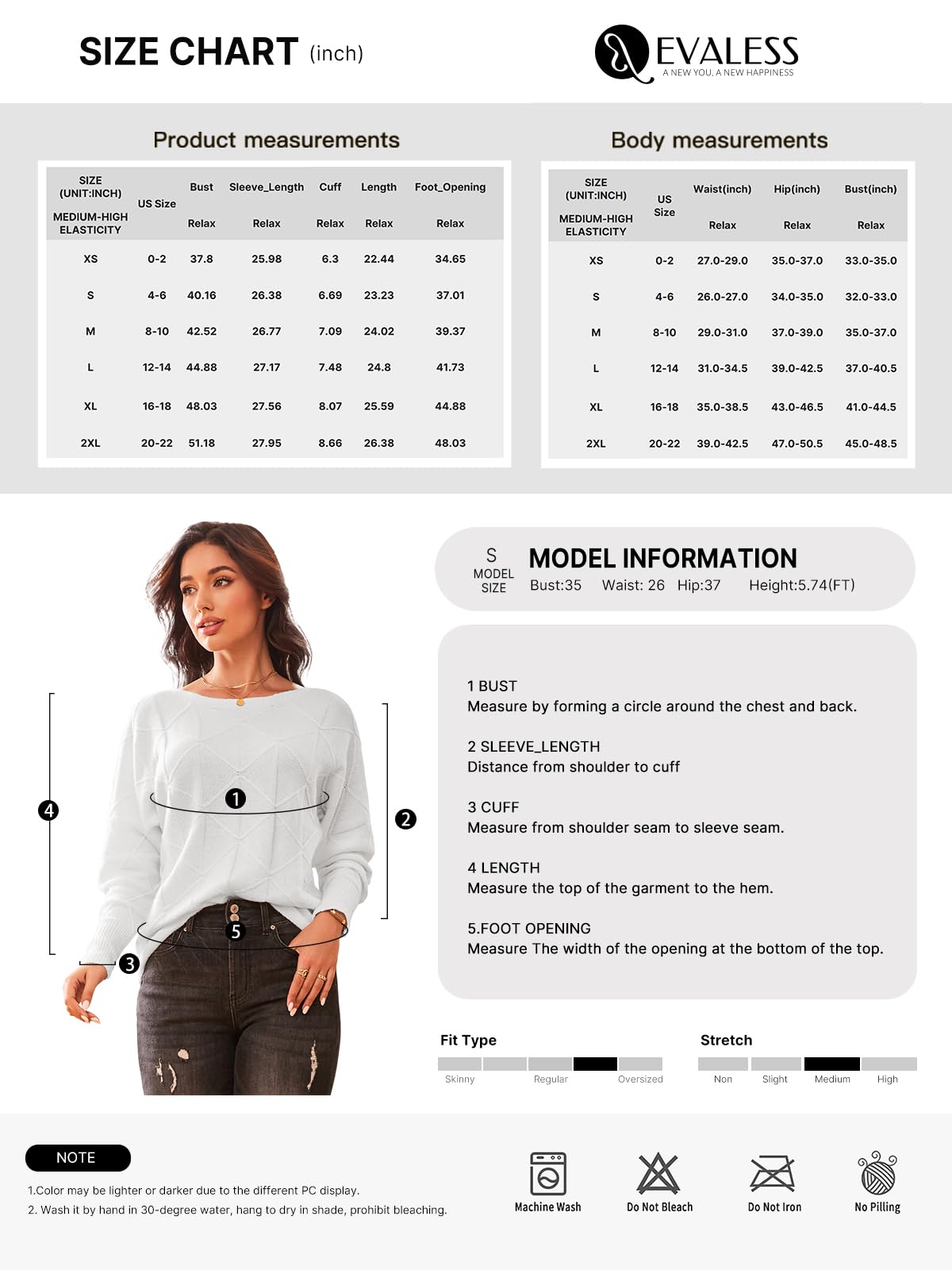 EVALESS Women's Lightweight Long Batwing Sleeve Pullover Sweater - Casual Crewneck Knit Top for Fall & Spring 2025 | Perfect for Office Wear, Weekend Outfits and Layering