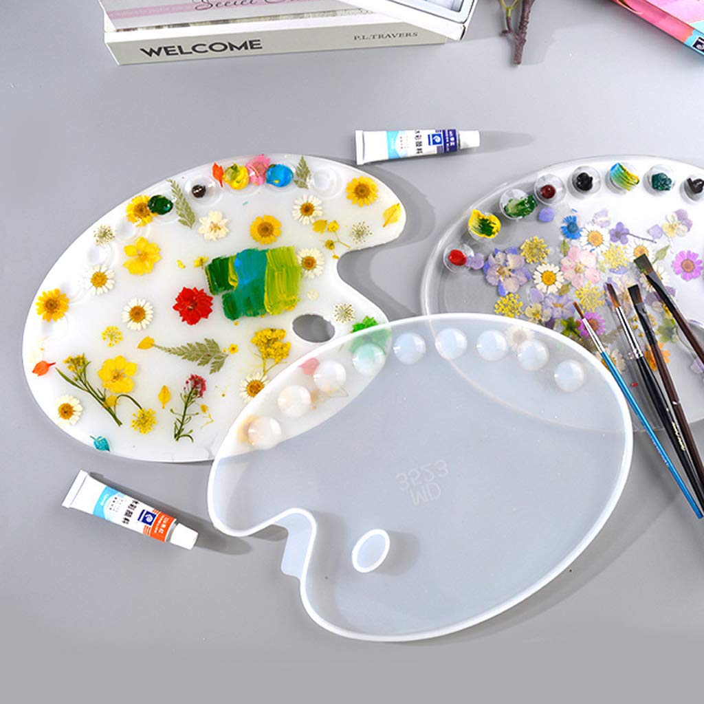 Premium Silicone Resin Molds for DIY Art - Oval Artist Paint Palette Casting Mold for Oil & Acrylic Painting - Perfect for Handmade Resin Crafts, Home Decor & Gift Making