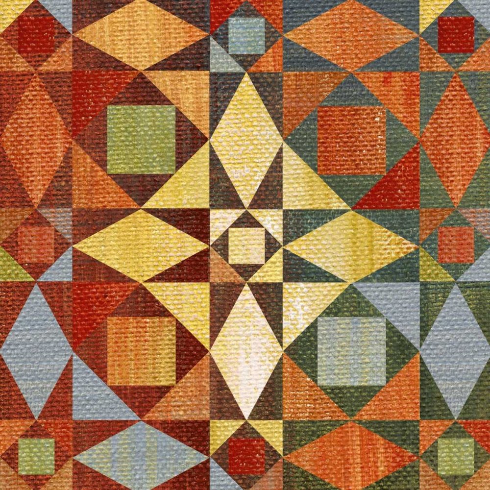 Katrina Craven Kaleidoscope Quilt II Art Print - 12x12 Inch Vibrant Wall Decor for Living Room, Bedroom & Office - Unique Home Decor Gift Idea