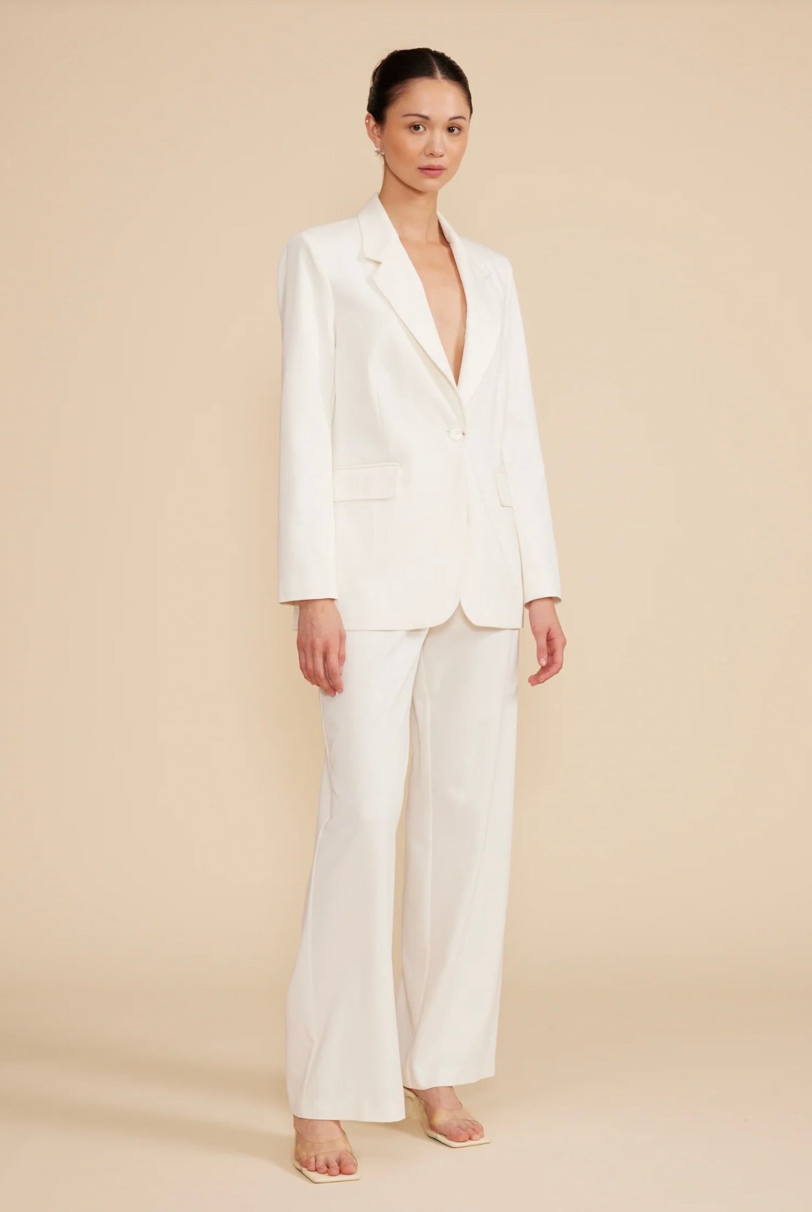 Valli Cupro Pants for Women - High Waist White Wide Leg Trousers | Comfortable & Breathable Fabric | Perfect for Office, Casual Wear & Special Occasions