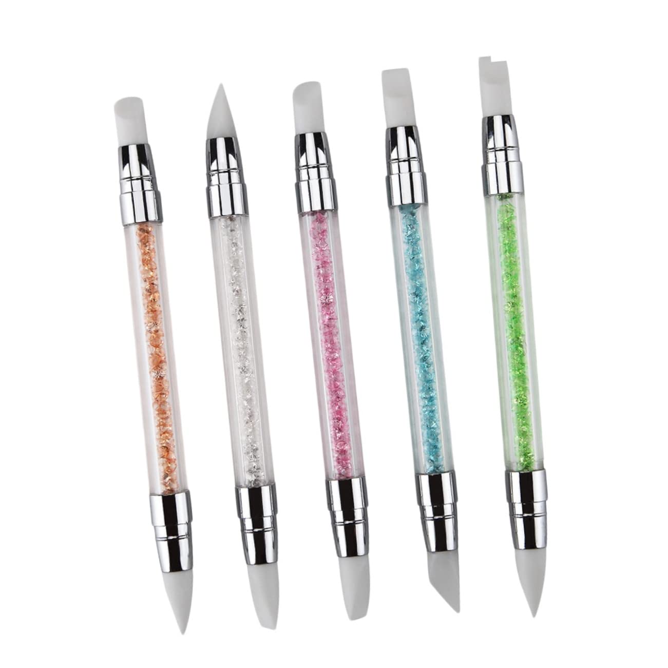 EXCEART 5pcs Transparent Nail Gel Dotting Pen Kit - Professional Nail Art Dotting Tools for Gel Manicure, DIY Polka Dot Designs - Perfect for Home Salon & Nail Art Enthusiasts