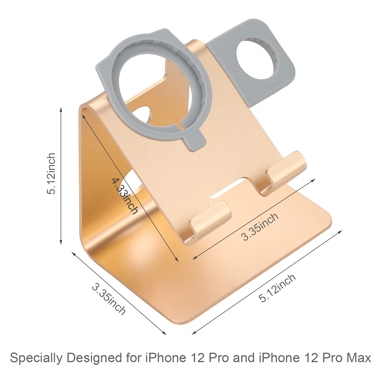 2-in-1 Magnetic Charging Stand for iPhone & Apple Watch - Magsafe Compatible Charger Dock Station for All iPhone & Apple Watch Series (Gold) | Perfect for Bedside, Office Desk & Travel Charging
