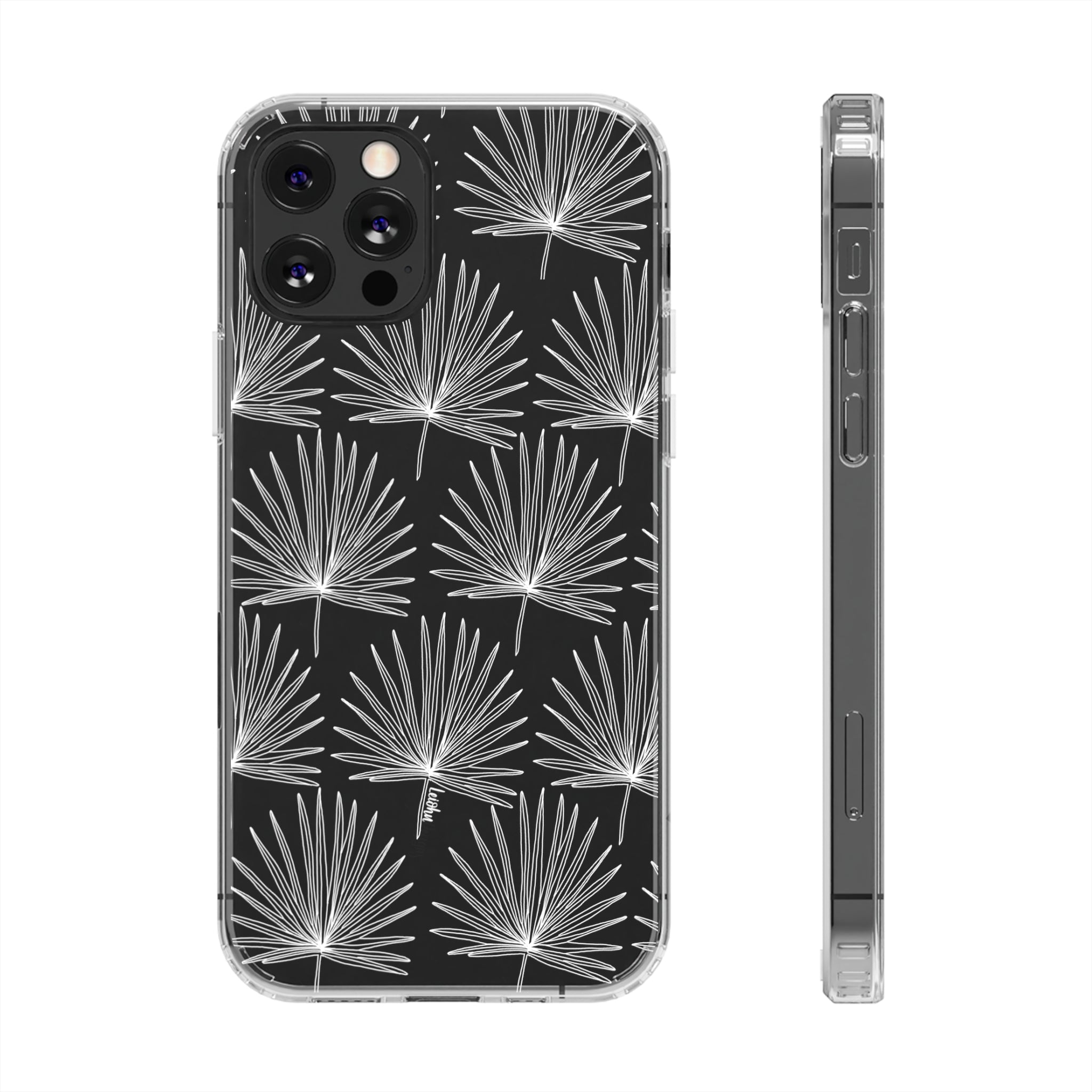 FAN PALM Clear Phone Case - Slim Protective Cover for iPhone 15/14/13/12/11 Pro Max XR XS - Durable Scratch-Resistant TPU Case - Perfect for Daily Use, Travel & Outdoor Activities