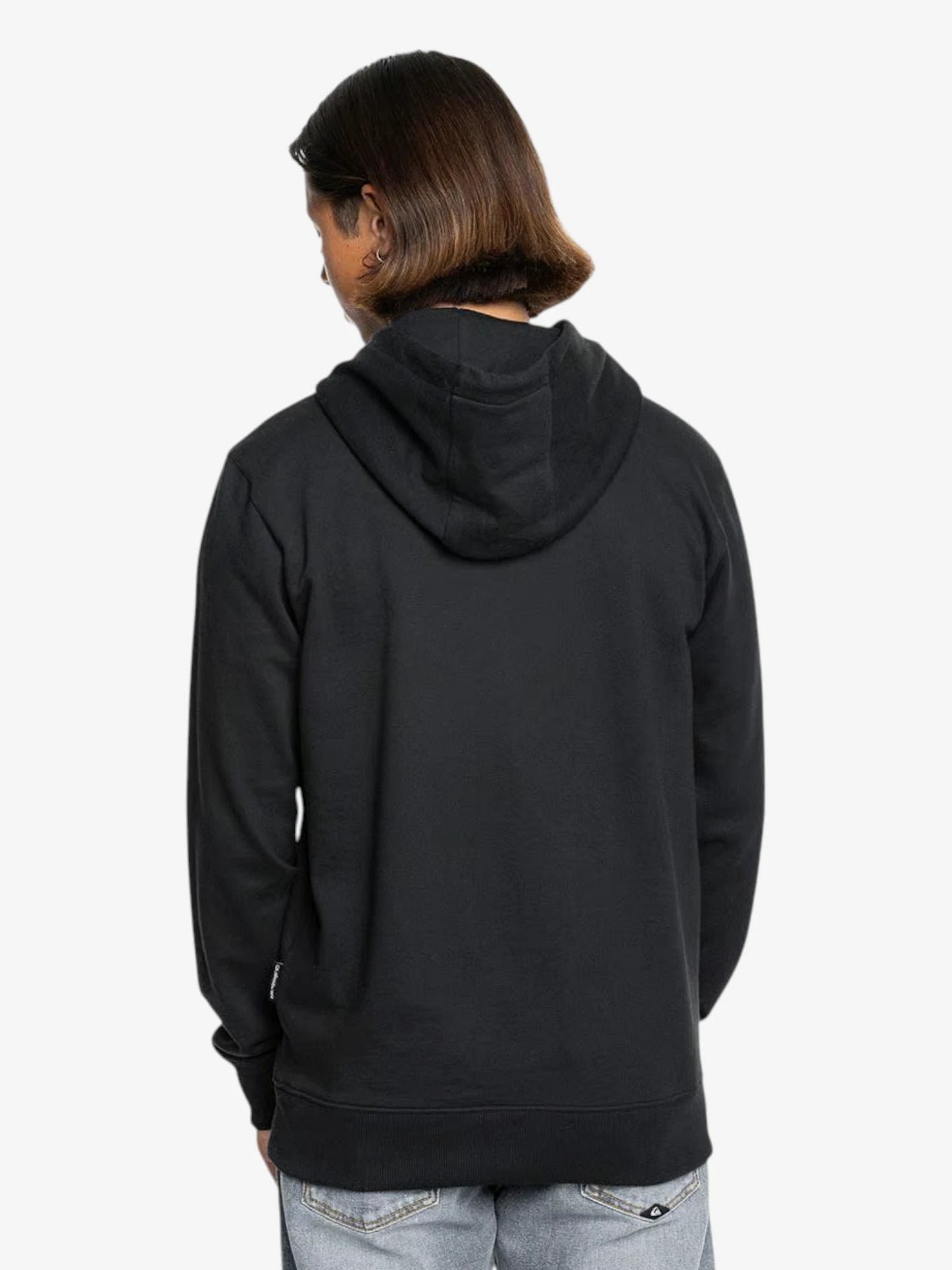 Quiksilver Men's Basic Black Hoodie - Comfortable & Stylish Pullover for Casual Wear, Gym, and Outdoor Activities
