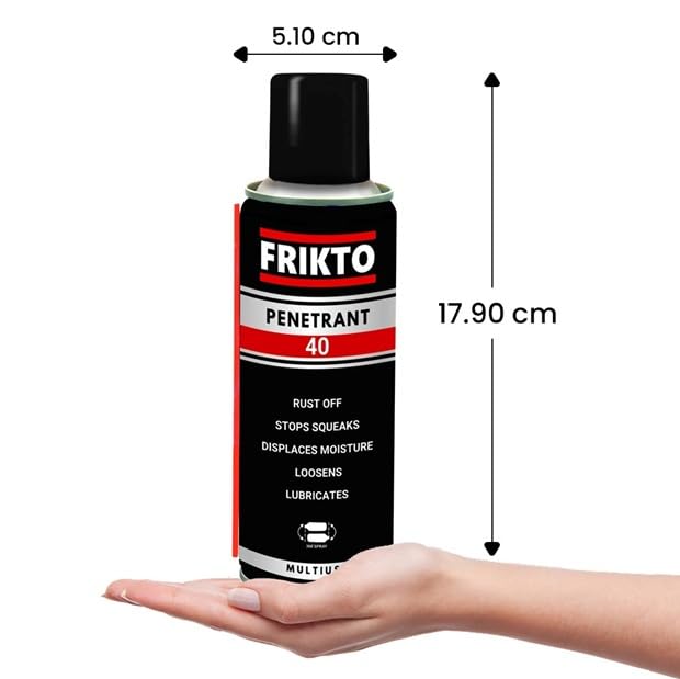 Frikto Penetrant 40 Multi-Purpose 360° Spray Lubricant - Rust Remover, Degreaser & Cleaner for Home, Auto & Industrial Use (170g/6oz) - Perfect for Loosen Rusty Bolts, Lubricate Hinges & Clean Tools