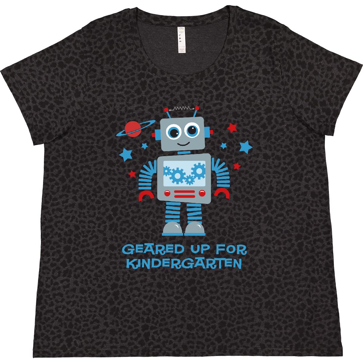 Robot Geared Up Kindergarten Women's Plus Size T-Shirt | Cute Graphic Tee for Teachers & Kids | Fun Classroom Outfit & Casual Wear