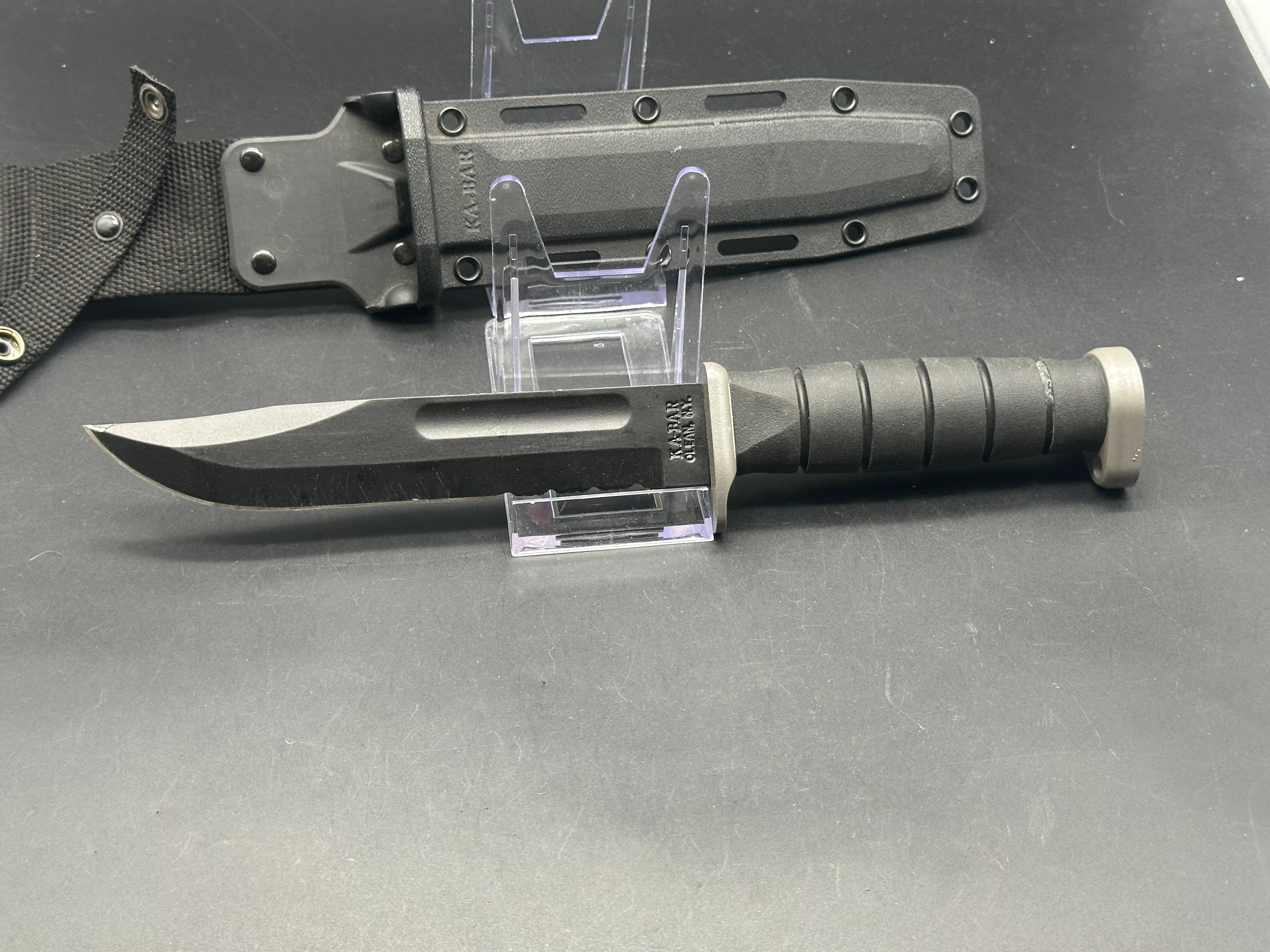 KA-BAR 1281 D2 Steel Fighting & Utility Knife - Tactical Survival, Outdoor Camping, Hunting & EDC Knife