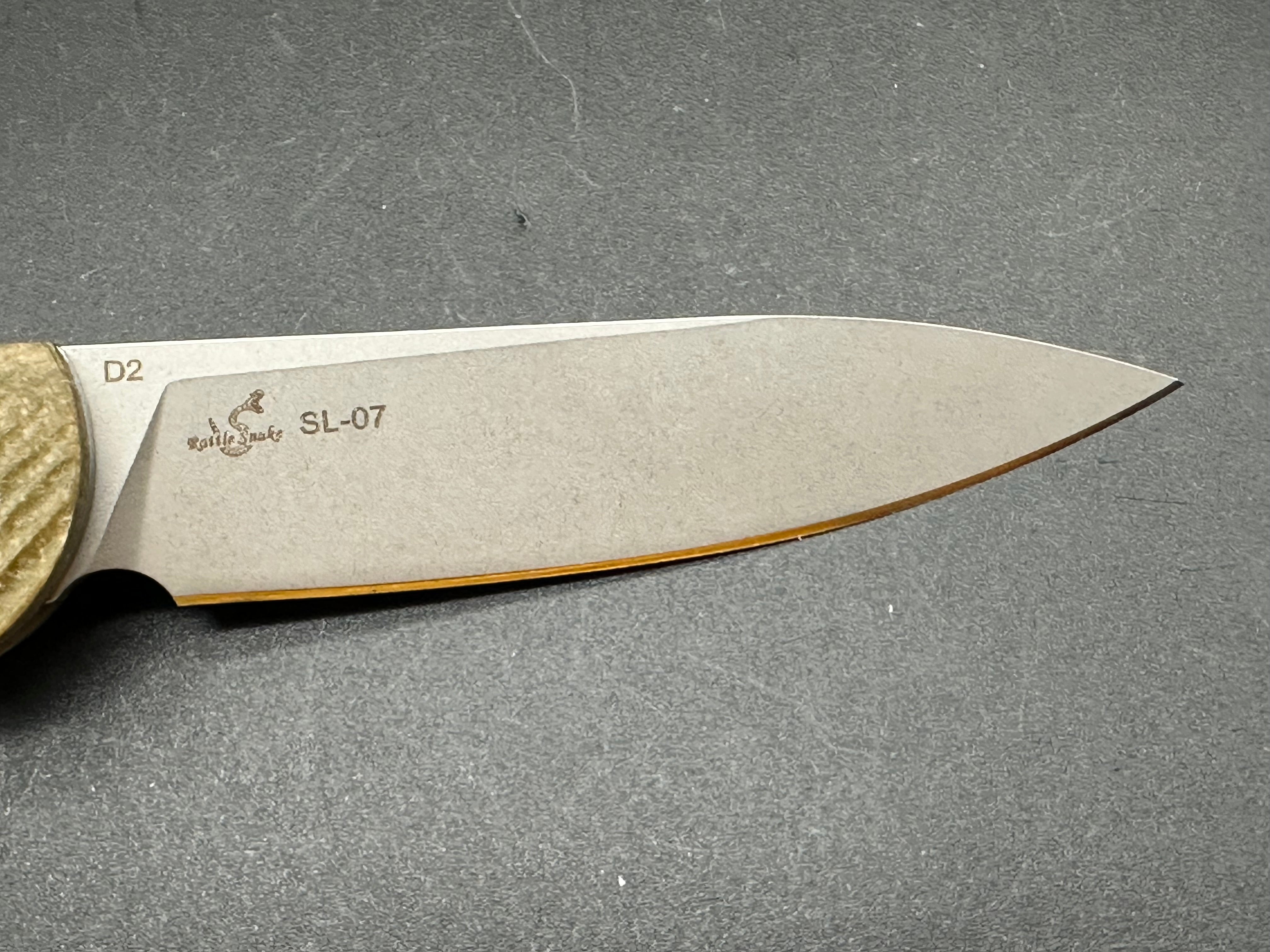SixLeaf SL-07 Folding Knife with Brown Linen Micarta Handle & D2 Steel Plain Edge - EDC, Camping, Hunting, Outdoor Survival Gear