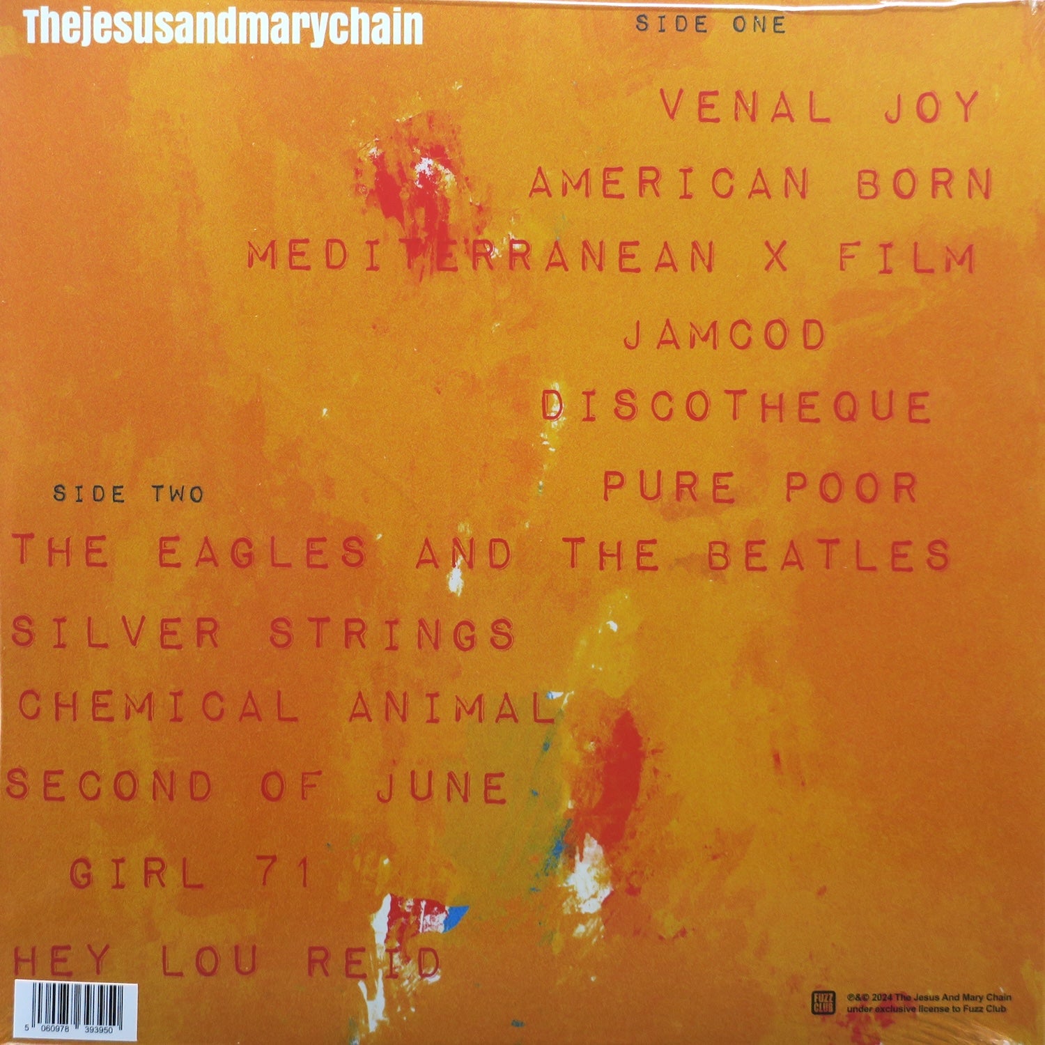 JESUS AND MARY CHAIN 'Glasgow Eyes' Limited Edition Blue Vinyl LP Record - Perfect for Music Collectors & Vinyl Enthusiasts
