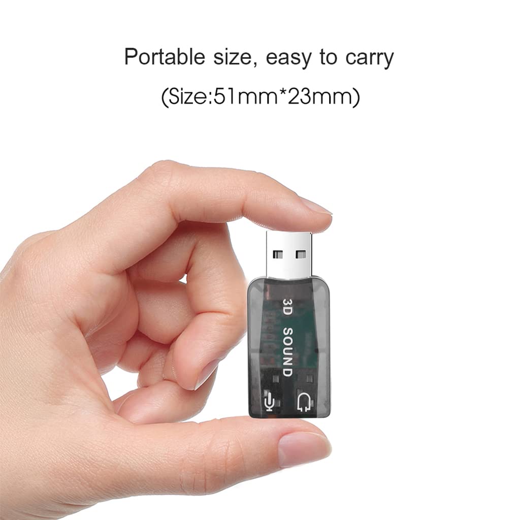 GMBYLBY USB to 3.5mm Audio Adapter - External Sound Card with Microphone & Headphone Jack for PC, Laptop, Gaming Headset - Perfect for Online Meetings, Gaming & Music Streaming
