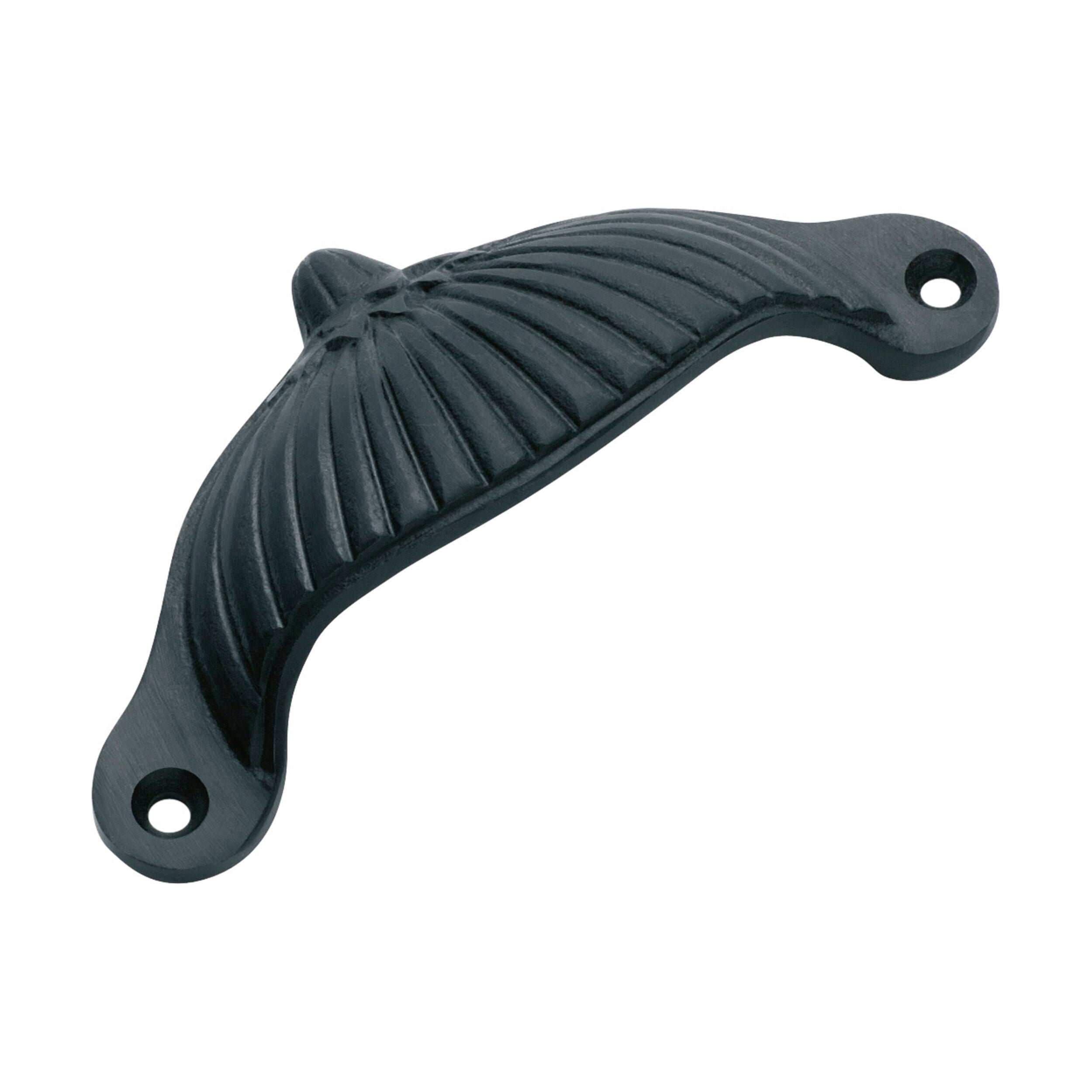 Fluted Iron Matte Black Drawer Pull - 3.5