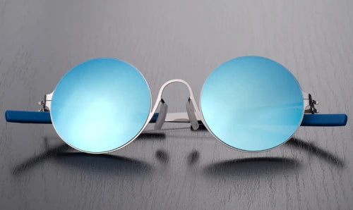 Aimee Unisex Full Rim Round Screwless Stainless Steel Sunglasses 9318 - UV Protection, Lightweight & Durable - Perfect for Driving, Beach, Outdoor Activities & Fashion Accessories