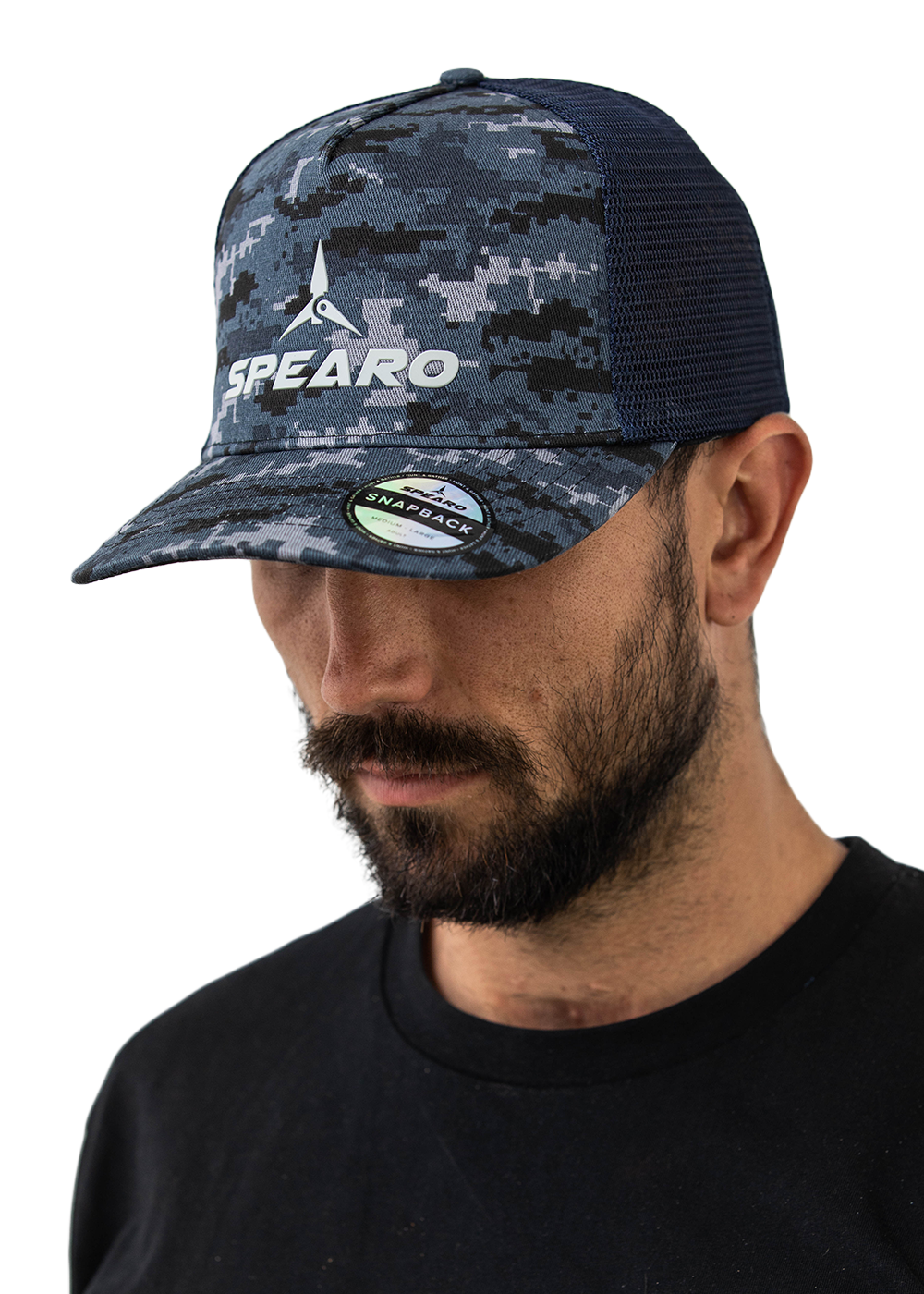 Spearo Snapback Trucker Hat with Raised Logo - Stylish Adjustable Baseball Cap for Fishing, Outdoor & Casual Wear