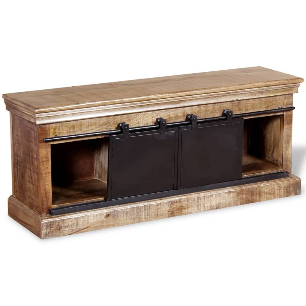Farmhouse TV Stand with 2 Sliding Doors - 43.3