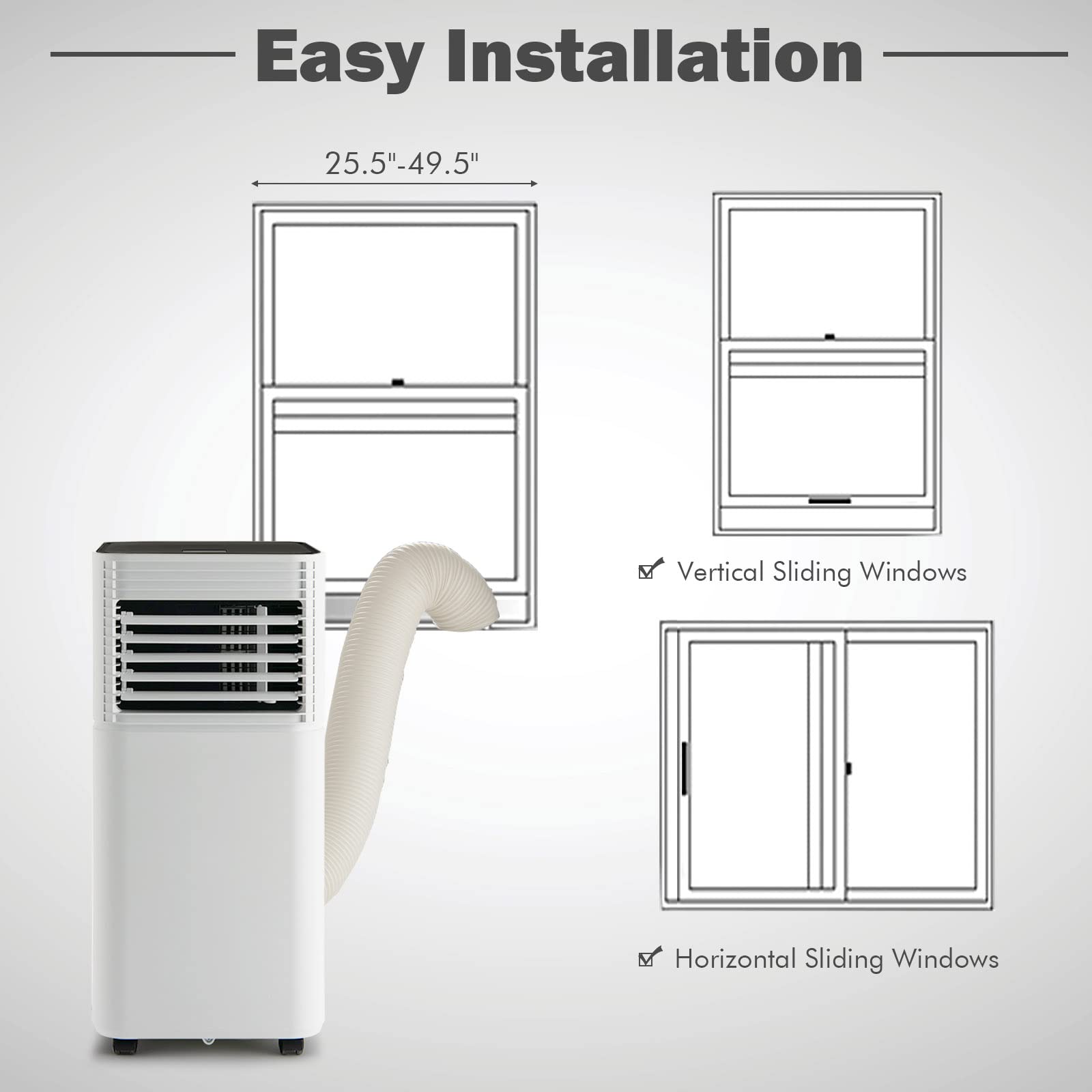 PETSITE 10000 BTU Portable Air Conditioner - 3-in-1 Cooling Unit with Fan & Dehumidifier for Rooms Up to 350 sq.ft | Perfect for Bedrooms, Offices & Small Apartments (Black)