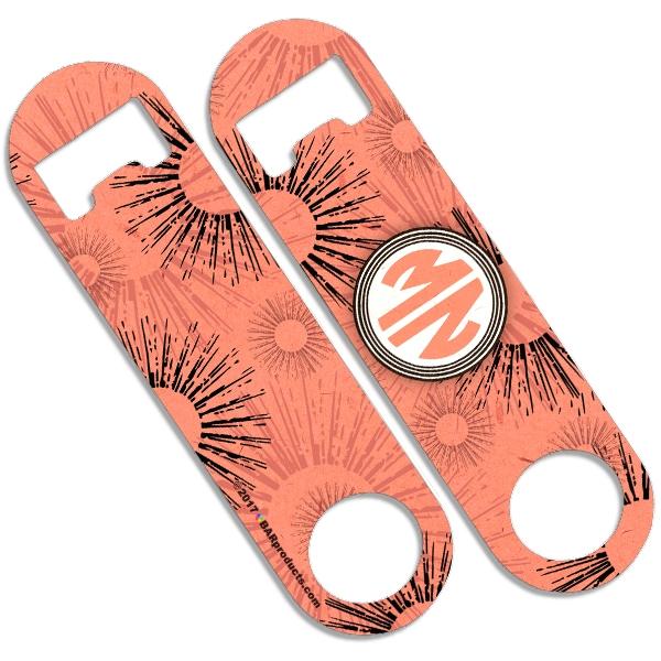 Personalized Skinny Mini Bottle Opener - Custom Monogram Sunburst Design for Gifts, Parties, and Home Bar Accessories | Perfect for Weddings, Bridal Showers & Housewarming Events