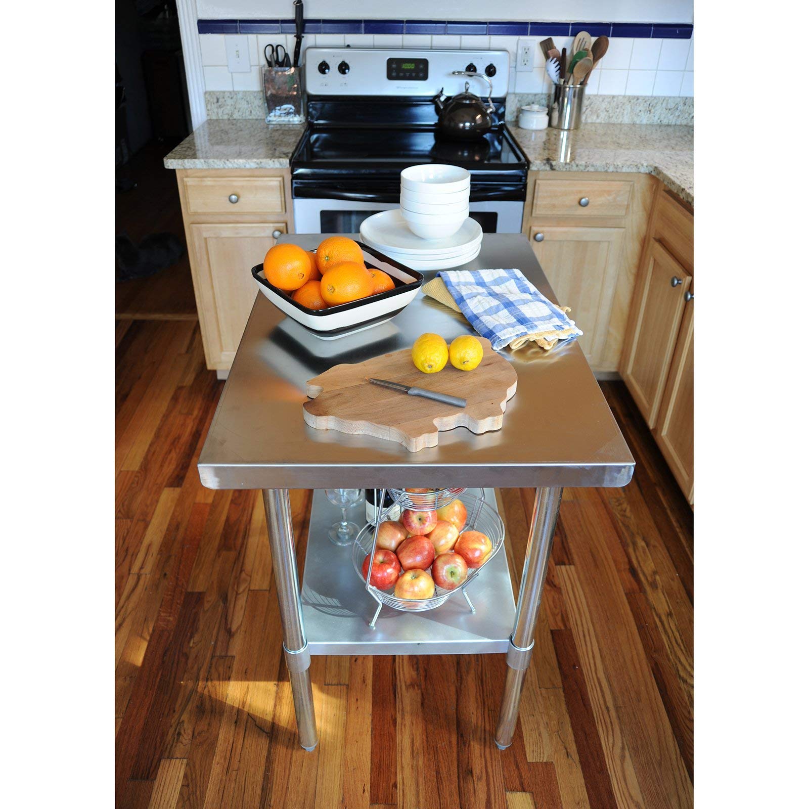 Stainless Steel Work Table 24x36 Inch - Heavy Duty Commercial Kitchen Prep Table, Restaurant Counter, Butcher Block - Ideal for Food Prep, Cooking, Baking & Outdoor BBQ