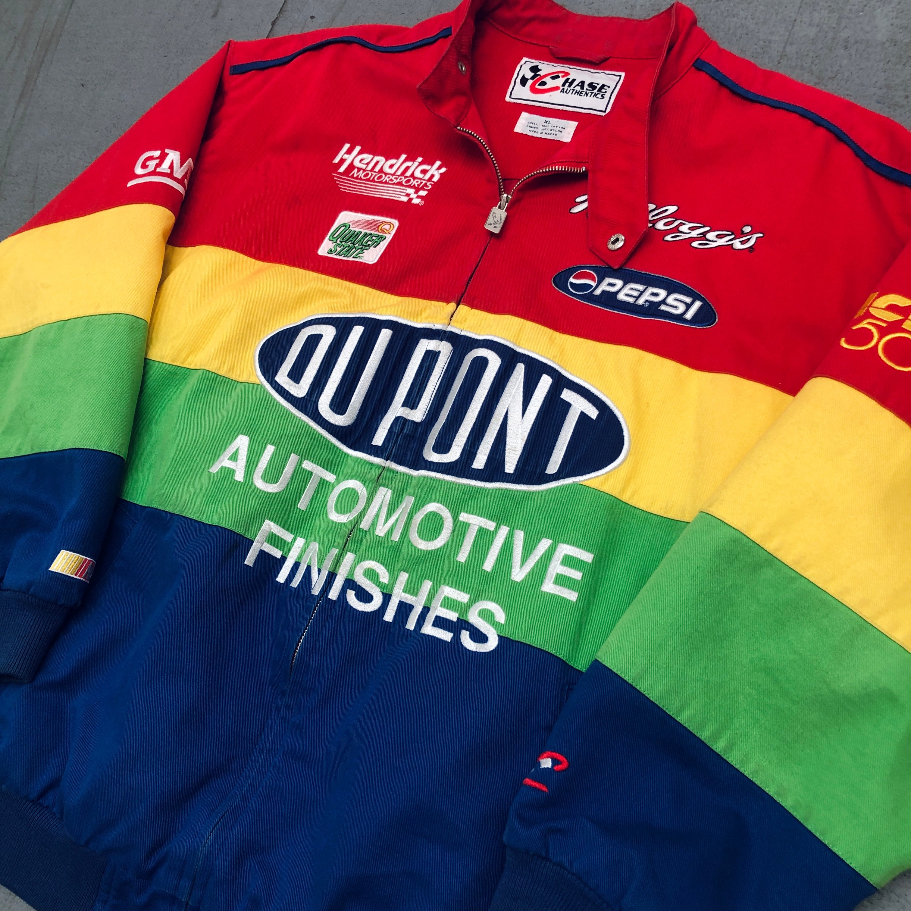 Authentic Jeff Gordon NASCAR Chase Rainbow Jacket - XL | Officially Licensed Collectible Racing Jacket for Fans & Enthusiasts | Perfect for Race Day, Tailgating & NASCAR Events