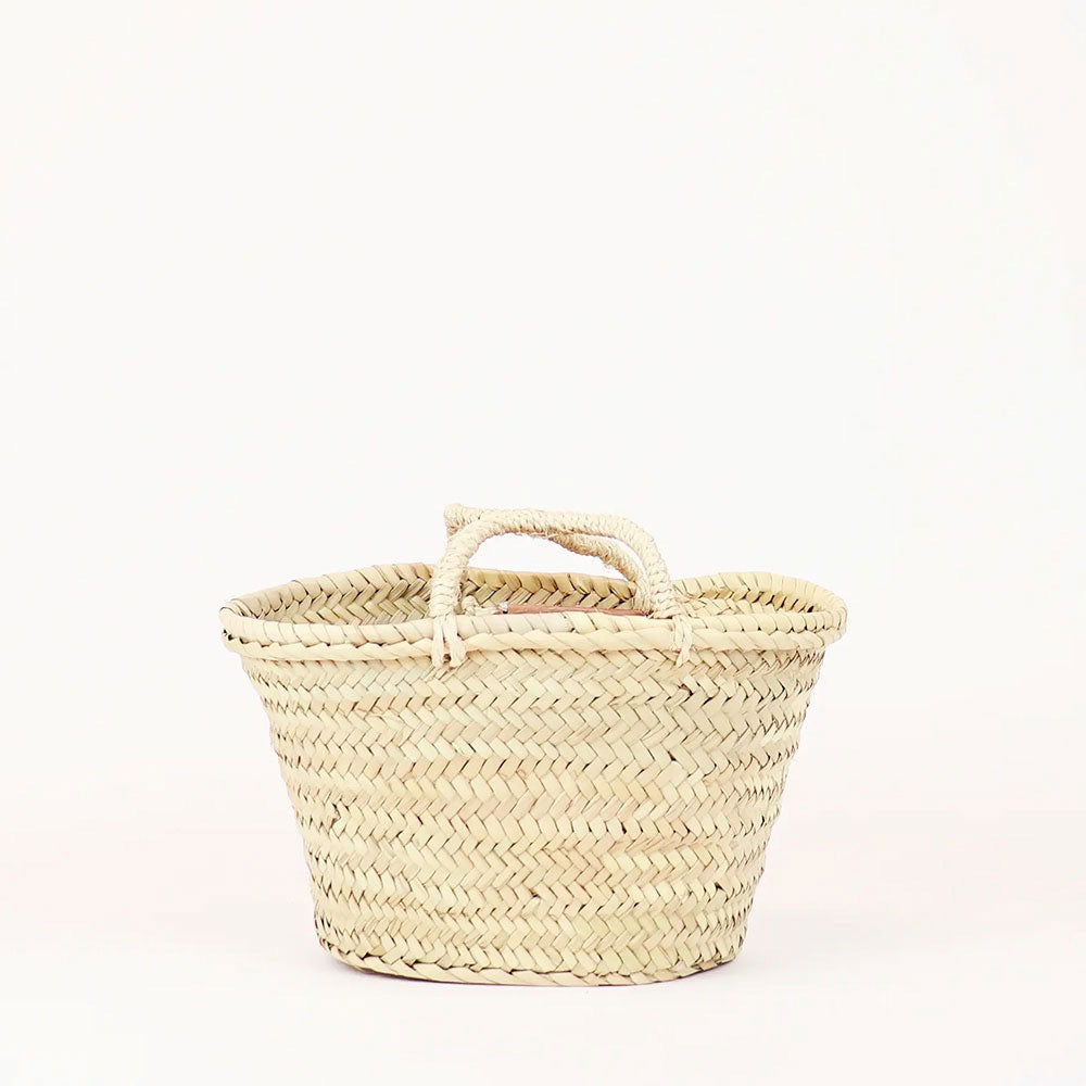 Handwoven Moroccan Palm Leaf Basket - Natural Eco-Friendly Storage for Home & Kitchen | Perfect for Fruits, Bread, and Decor
