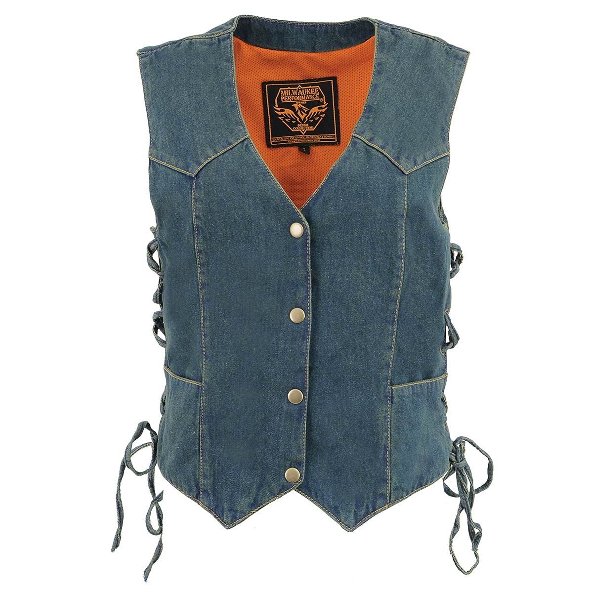 Milwaukee Leather Women's Premium Denim Motorcycle Vest for Bikers | MDL - Medium | Perfect for Harley Davidson Rides & Outdoor Adventures