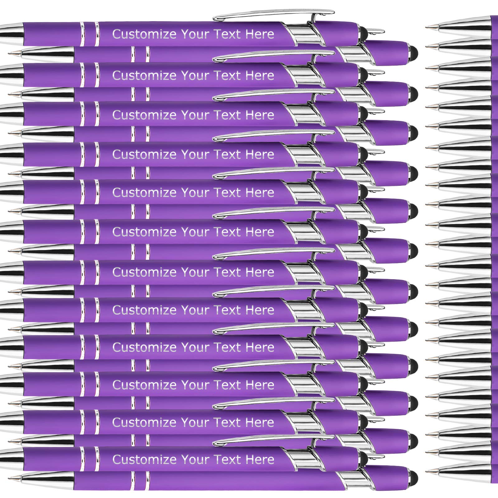 200 Pack Personalized Custom Engraved Ballpoint Pens with Stylus Tip - Bulk Office Pens for Men & Women - Ideal for Birthdays, Graduations & Corporate Gifts - Medium Point Black Ink - Perfect for Office Use, School & Business Promotions