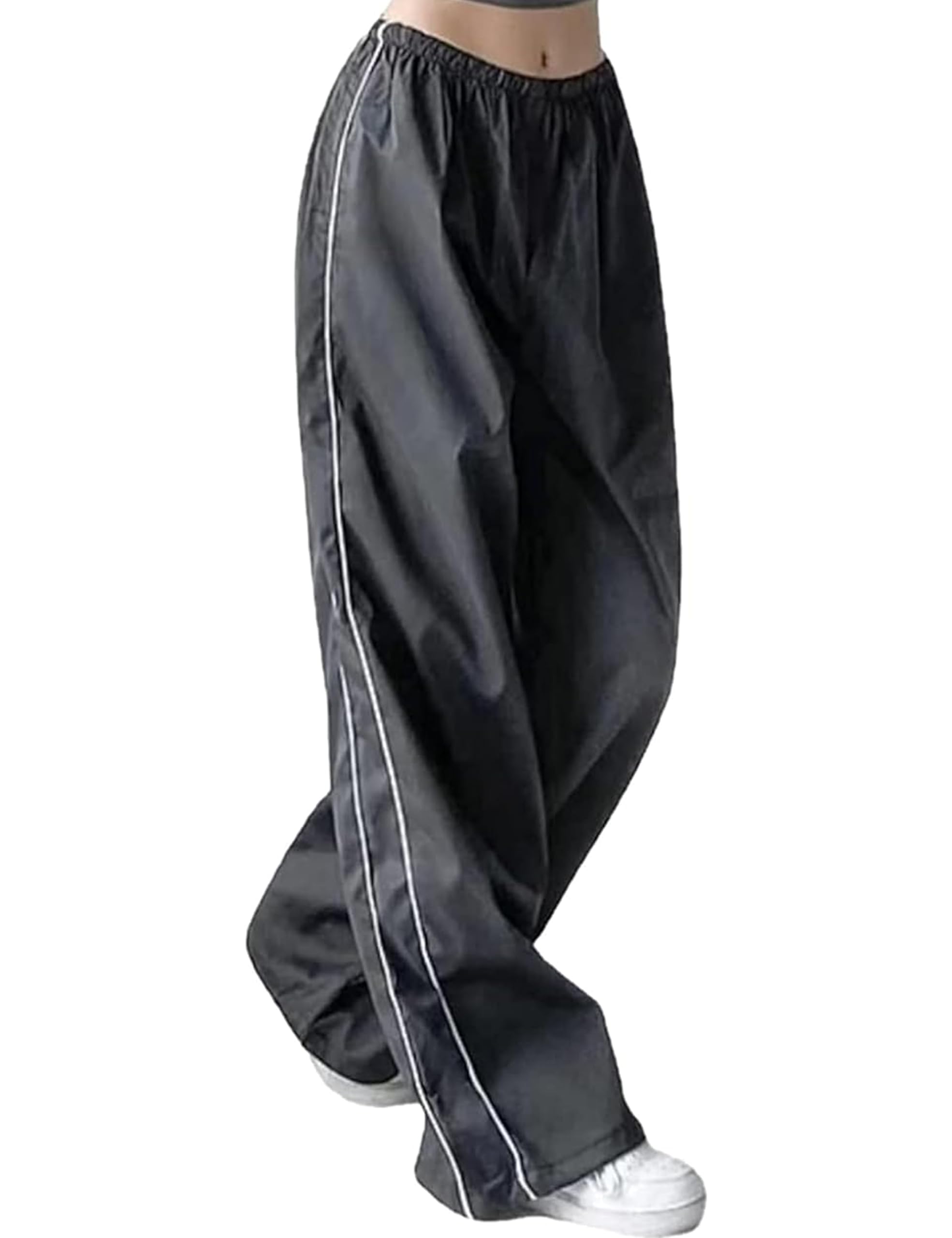 Trendy Women's Y2K Baggy Pants - Wide Leg Parachute Sweatpants with Pockets | Casual Streetwear & Loungewear for Everyday Comfort