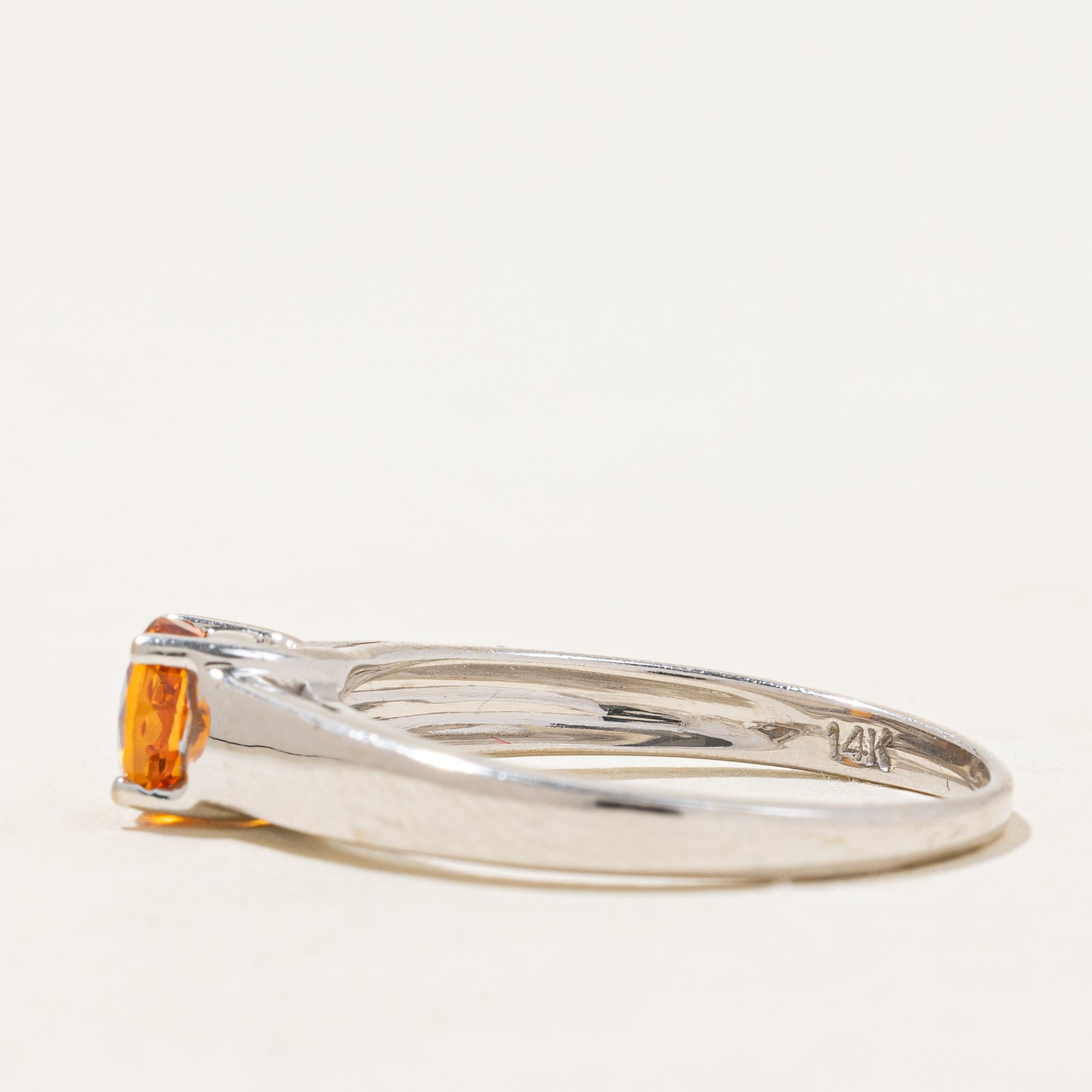 Natural Mandarin Citrine Ring - 0.50 Carat Oval Cut Gemstone in 14K Gold, Size 8 Women's Fashion Jewelry - Perfect for Everyday Wear, Gift Giving & Special Occasions