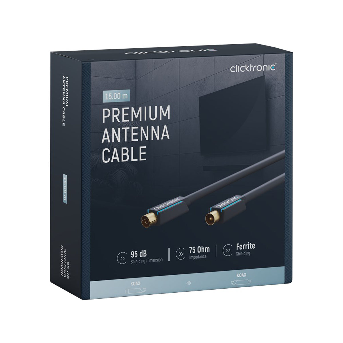High-Speed 15m Coaxial Antenna Cable - 4K HD Digital TV, Satellite, Internet & Radio Signal Booster - Perfect for Home Theater, Gaming & Outdoor Antenna Setup