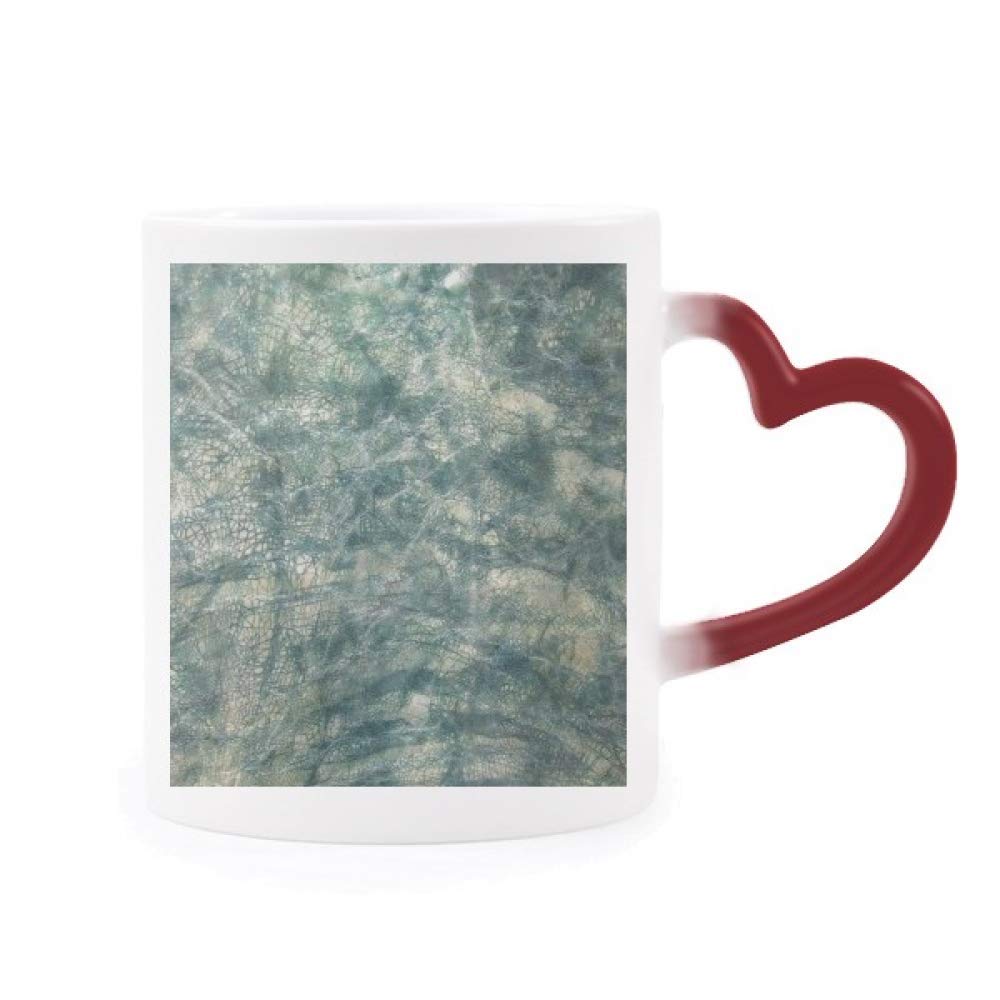 Heat Sensitive Dark Blue Leather Texture Mug - Color Changing Stoneware Cup for Coffee & Tea - Perfect for Home, Office & Gifts