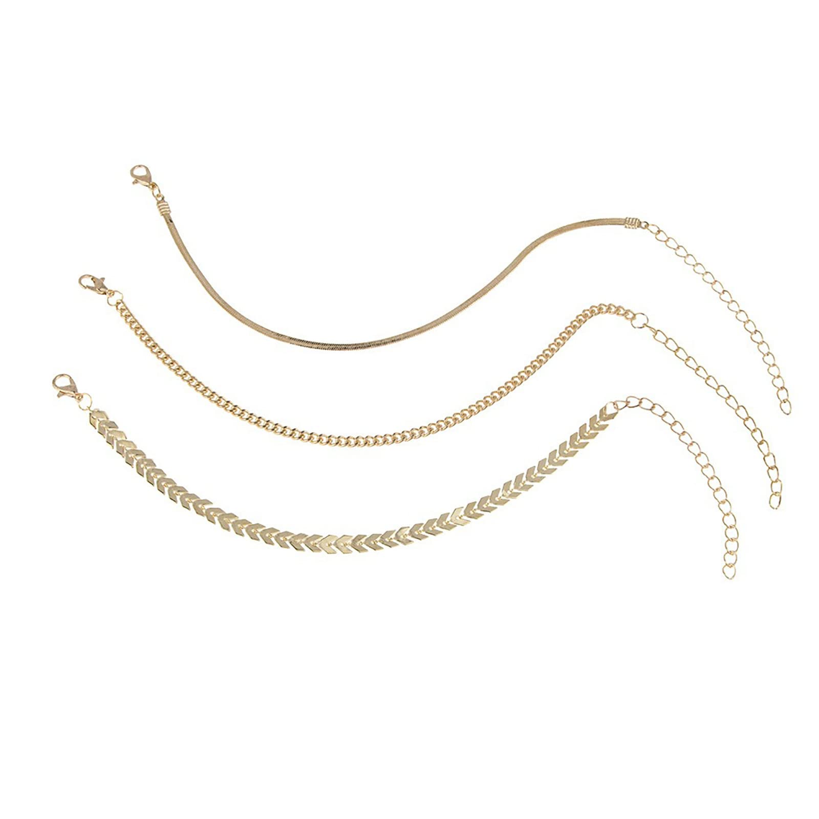Elegant Rose Gold Anklet Bracelet for Women - Simple Summer Street Style Jewelry Gift for Girl, Lady, Wife, Mom - Perfect for Beach, Vacation & Everyday Wear (Gold, One Size)