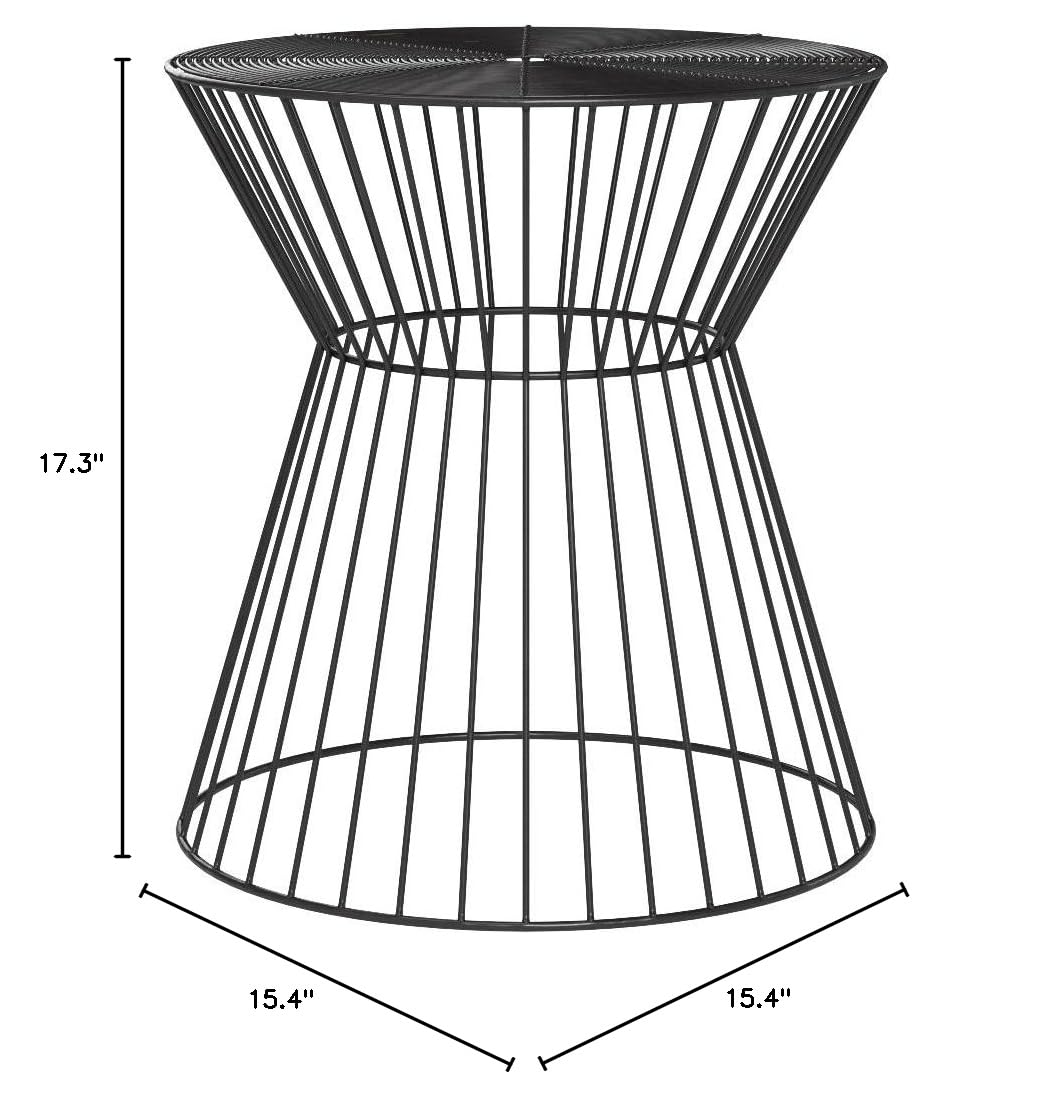 Safavieh Payton Steelworks Iron Wire Stool - Black Bar Stool for Kitchen, Dining Room & Outdoor Patio - Industrial Style Metal Stool with Sturdy Construction