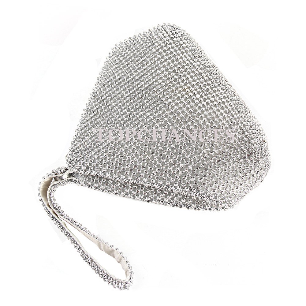 TOPCHANCES Women's Rhinestone Evening Clutch Purse - Sparkly Triangle Bling Handbag for Party, Wedding & Prom - Elegant Small Clutch Bag for Women & Girls