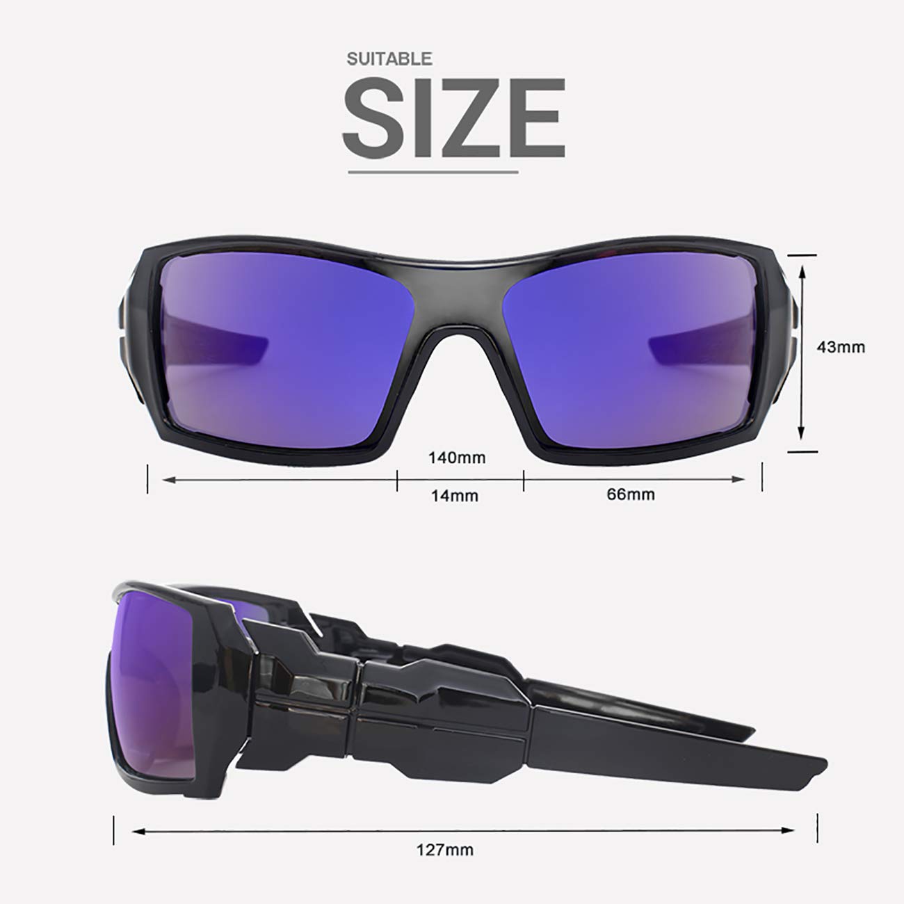 MAXJULI Sports Shield Sunglasses for Men & Women - UV Protection Polarized Cycling Running Golf Glasses 8033 - Perfect for Outdoor Activities, Driving, and Sports