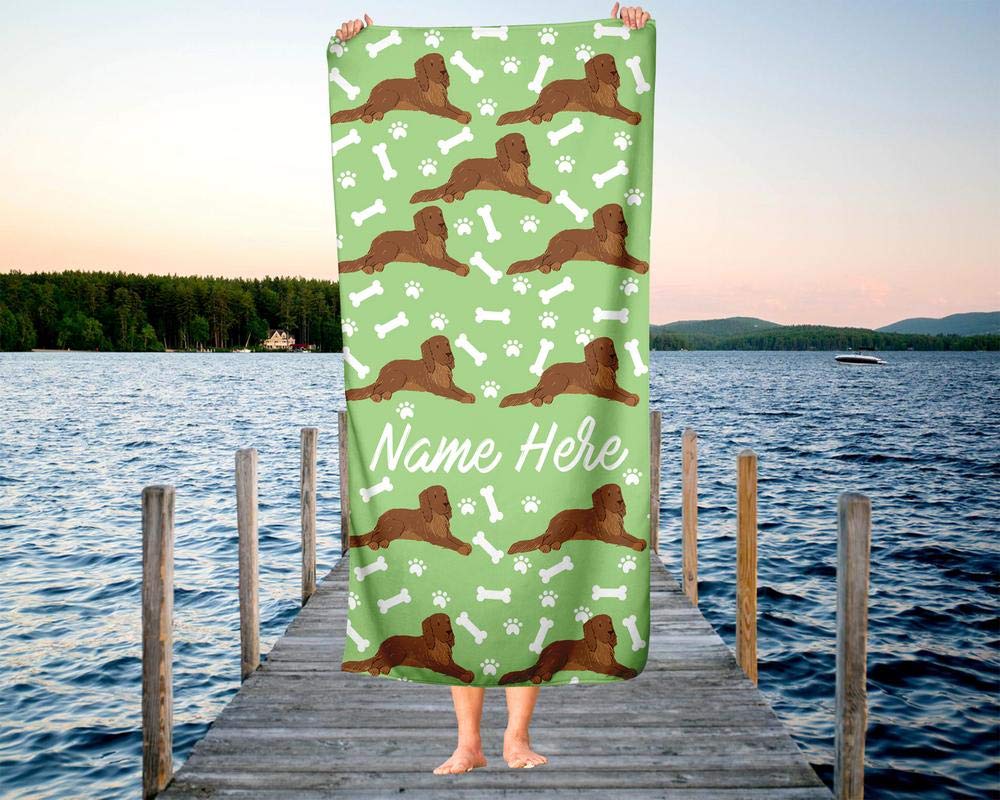 Extra Large Personalized Golden Retriever Dog Towel - Custom Pet Towel for Kids, Adults, Toddlers & Babies - Soft Absorbent Travel, Beach, Pool & Bath Towel for Dog Lovers
