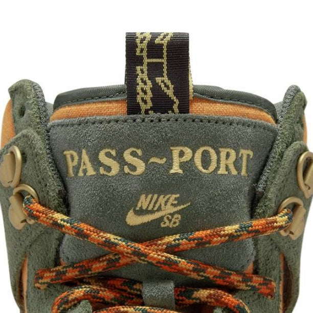 Nike SB Dunk High Pass~Port Work Boots - Army Green/Brown/Black Sneakers for Skateboarding & Streetwear Fashion - Durable Men's Shoes for Casual Wear & Urban Style