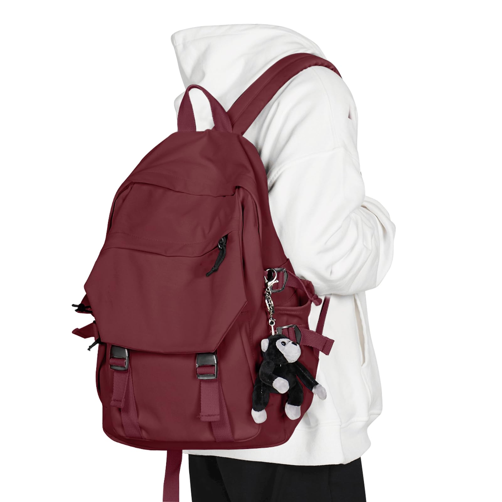 Lightweight Water-Resistant School Backpack for Men & Women - College Laptop Daypack, Casual Travel Rucksack for Sports, High School & Middle School Students | Perfect for Daily Commute, Campus Life & Outdoor Activities (Red)