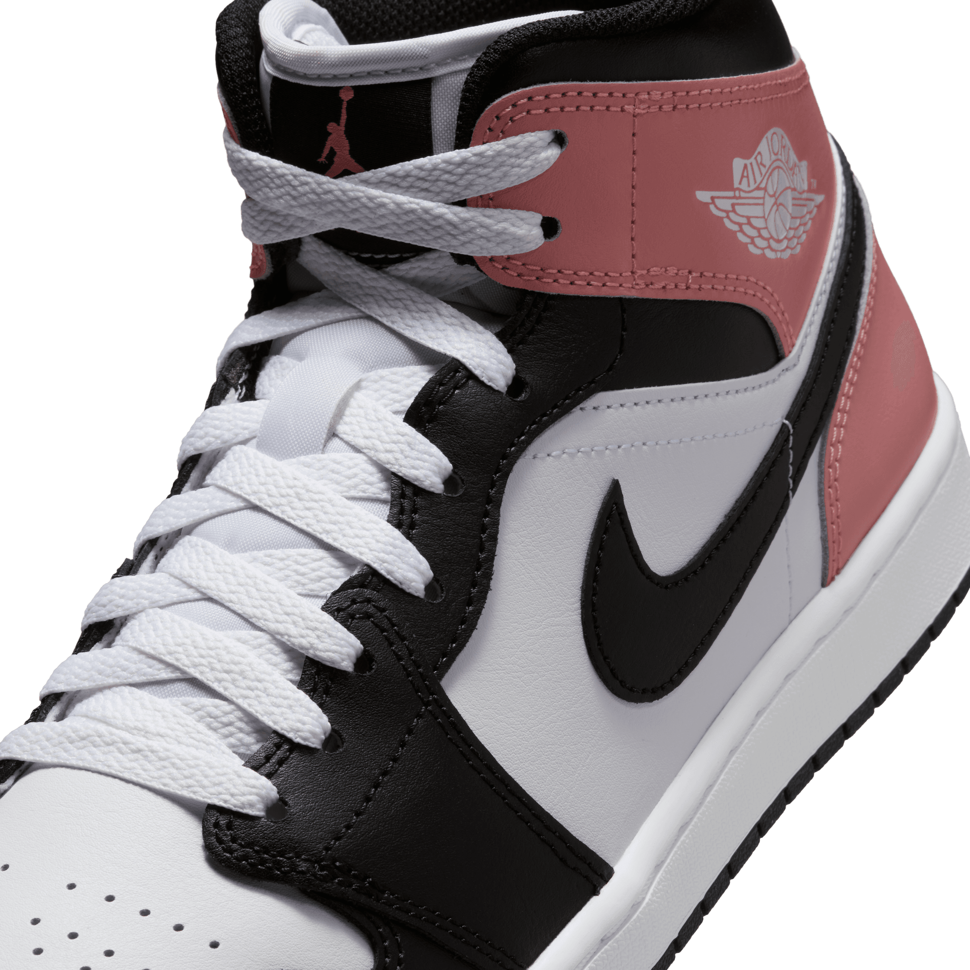 AIR JORDAN 1 MID Sneakers - White/Black/Rust Pink Basketball Shoes for Men & Women | Perfect for Streetwear, Gym & Casual Outfits