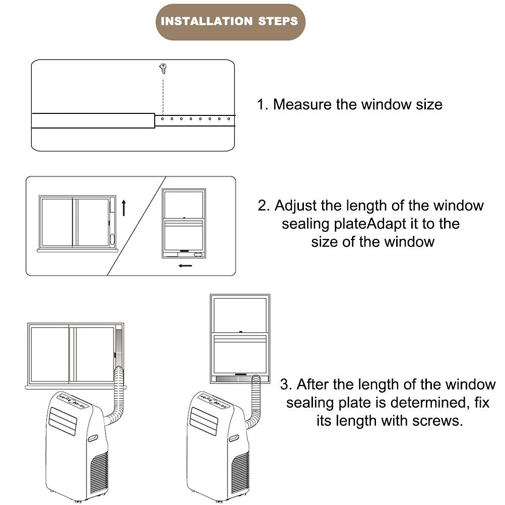 Adjustable Portable Air Conditioner Window Vent Kit for Sliding Doors - Universal AC Window Seal Plate for Efficient Cooling in Bedrooms, Living Rooms & Home Offices