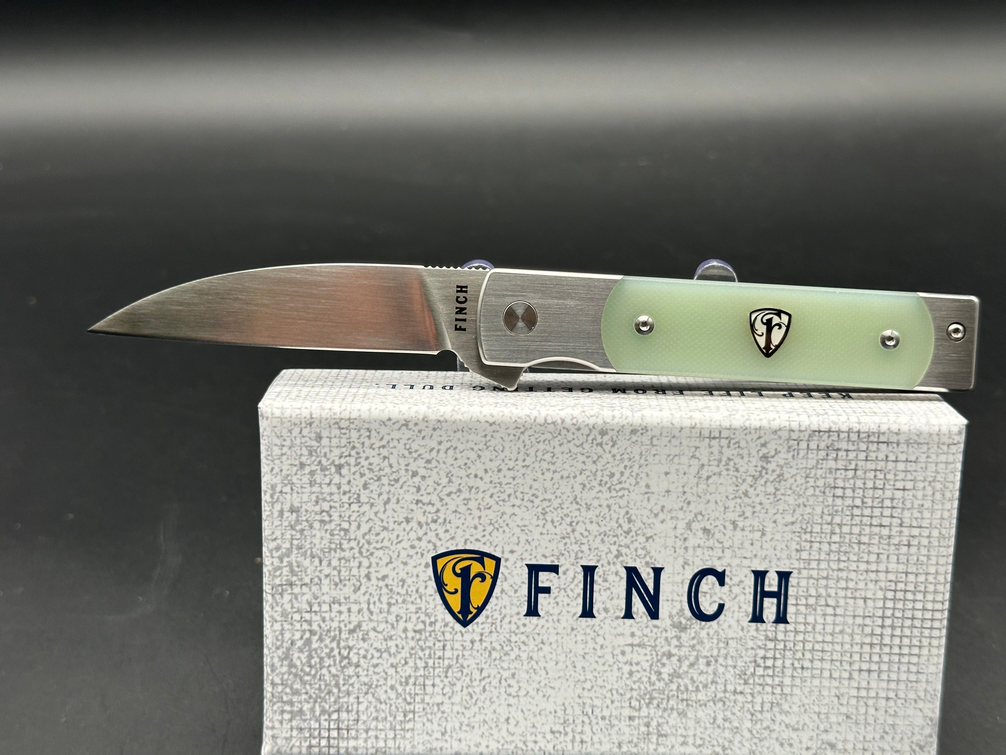 Finch Knives HOLLIDAY Ghost Folding Pocket Knife - Translucent G10 Handle, EDC Utility Blade for Camping, Hiking & Outdoor Adventures