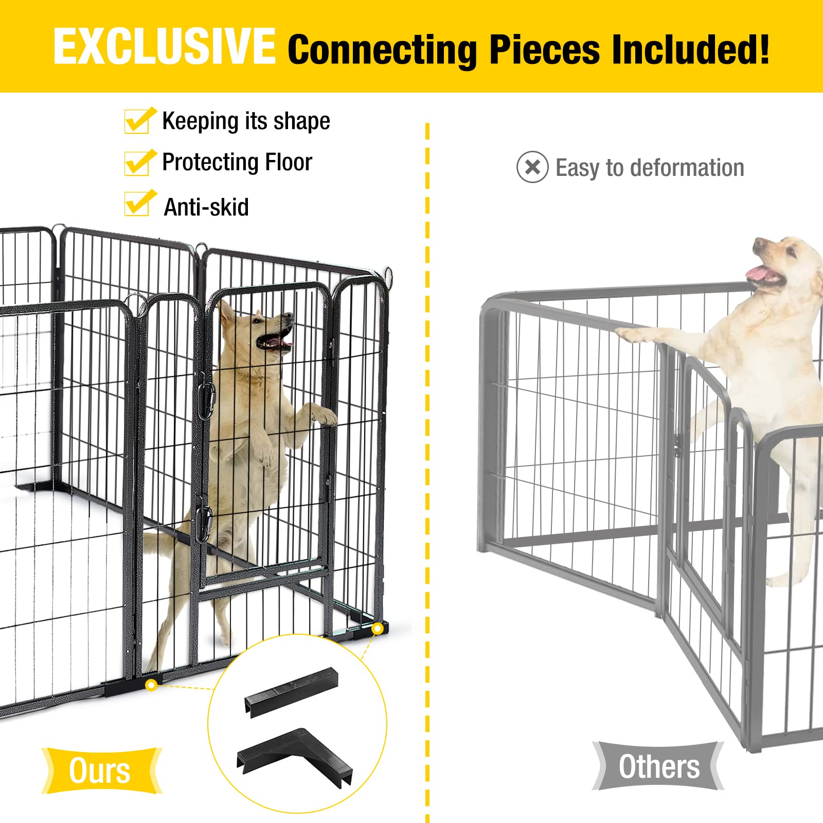 Foldable Metal Dog Exercise Pen with Door - 31