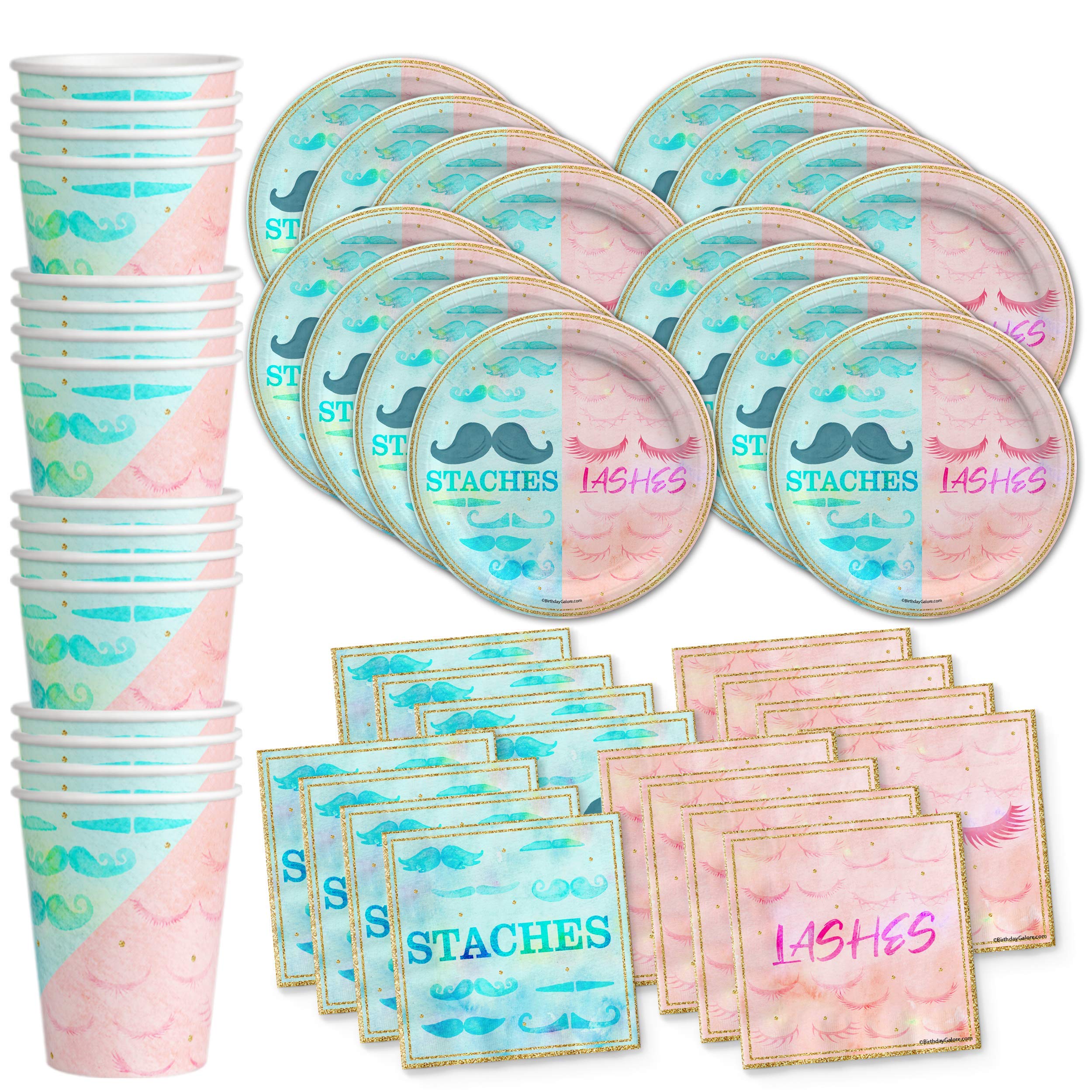 Gender Reveal Party Supplies Set - 16-Piece Tableware Kit with Plates, Napkins & Cups for Baby Shower Decorations | Perfect for Gender Reveal Parties, Baby Showers & Celebrations