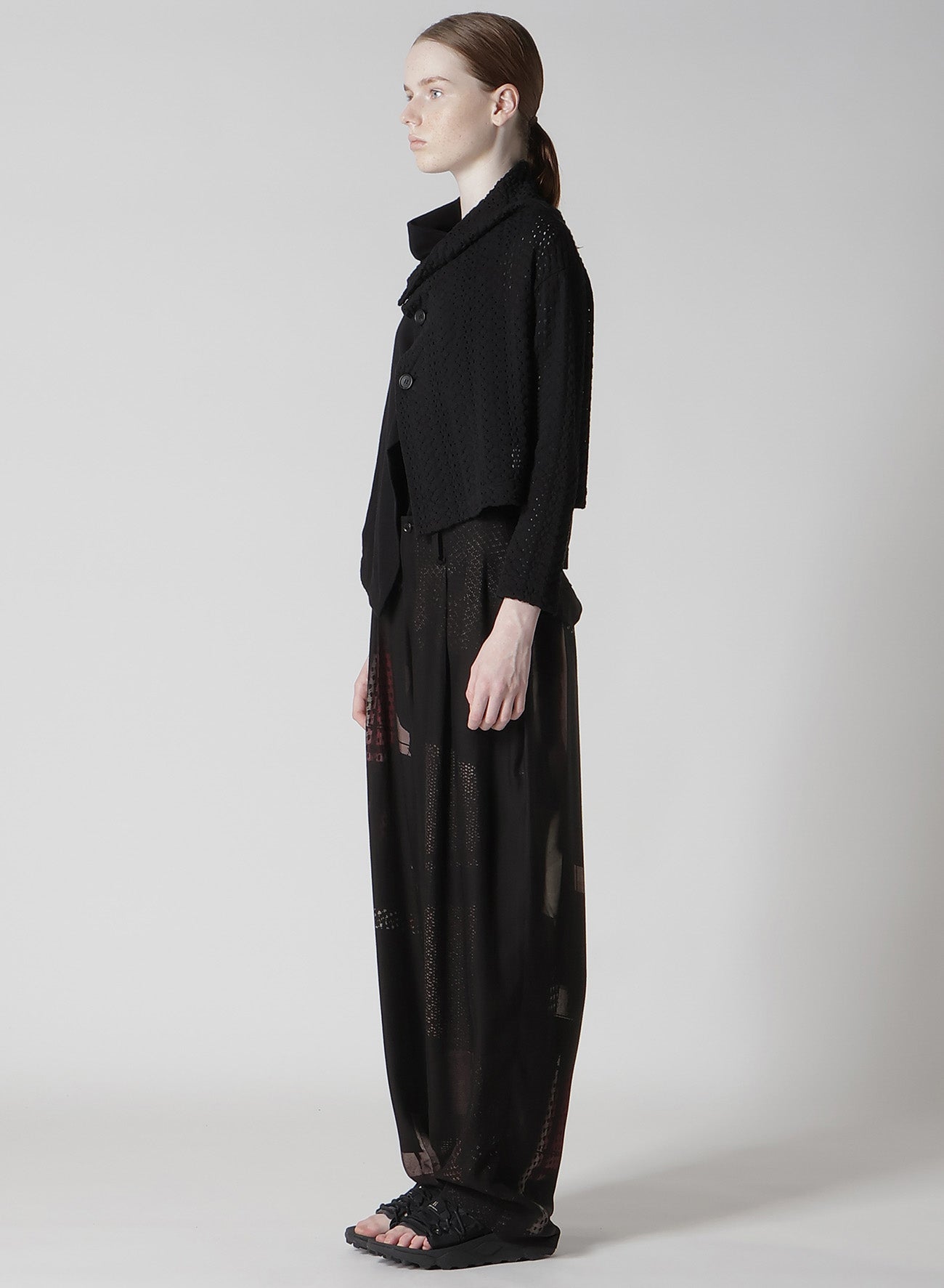 Stylish Cotton Jersey & Lace Off-Neck 3-Button Jacket for Women - Perfect for Office Wear, Casual Outings & Spring Layering