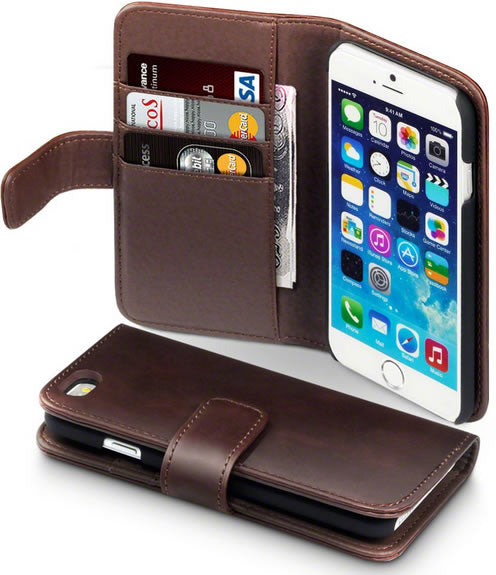 Genuine Leather Wallet Case for Apple iPhone 6 & 6S - Premium Brown Protective Cover with Card Slots | Perfect for Everyday Use, Travel & Business