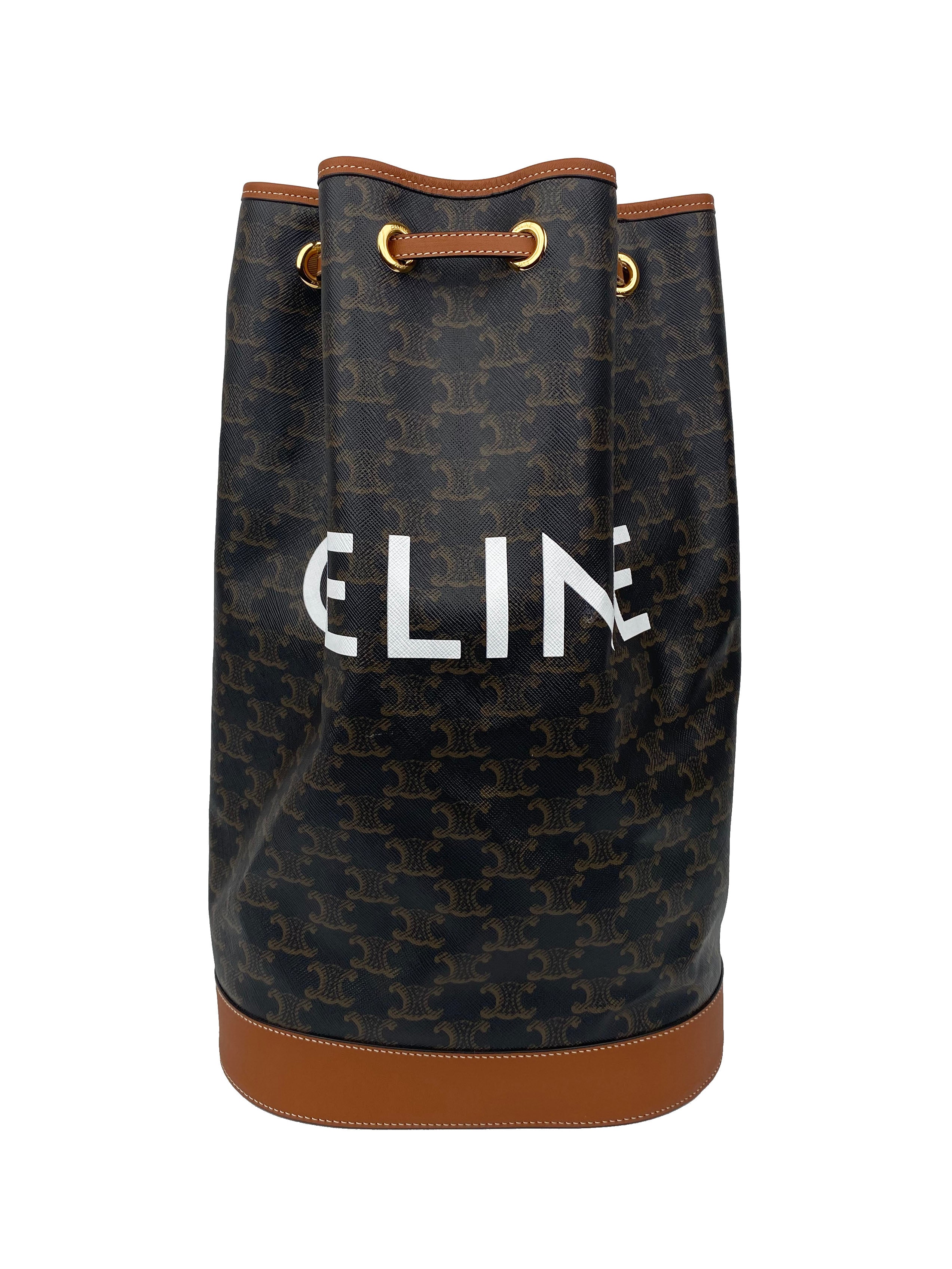 Celine Monogram Logo Bucket Bag - Luxury Leather Shoulder Bag for Women | Fashionable Handbag for Work, Travel & Everyday Use