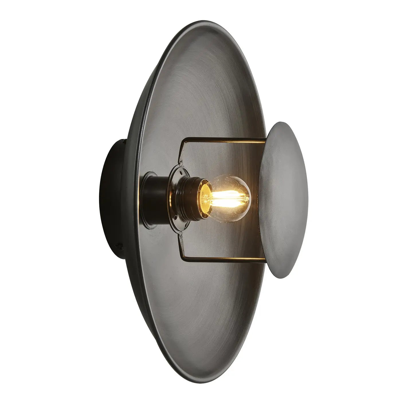 Boston Round Metal Diffuser Wall Light - Vintage Industrial Style with Multiple Finishes - Perfect for Living Room, Bedroom & Hallway Lighting