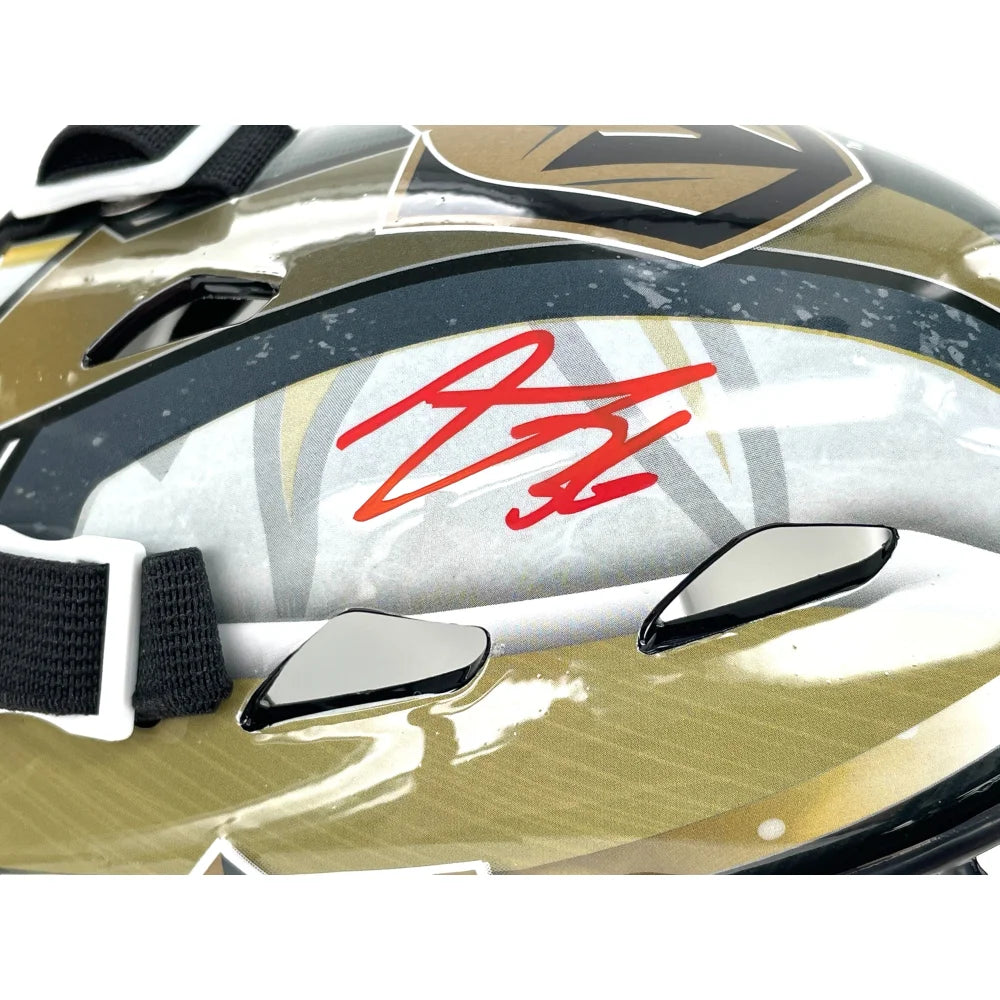Logan Thompson Autographed Vegas Golden Knights Mini Goalie Mask - Signed Hockey Helmet with COA & IGM - Perfect for NHL Fans, Sports Memorabilia Collectors & Hockey Decor