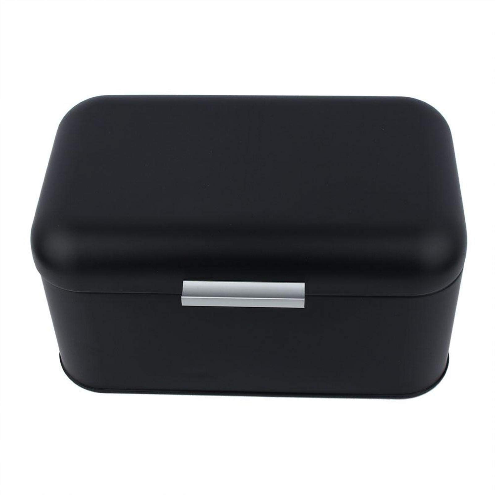 Odorless Non-Toxic Metal Bread Storage Box - Retro Space Saving Kitchen Organizer for Pantry & Living Room - Easy to Clean & Maintain (Black) - Perfect for Fresh Bread, Pastries & Baked Goods Storage